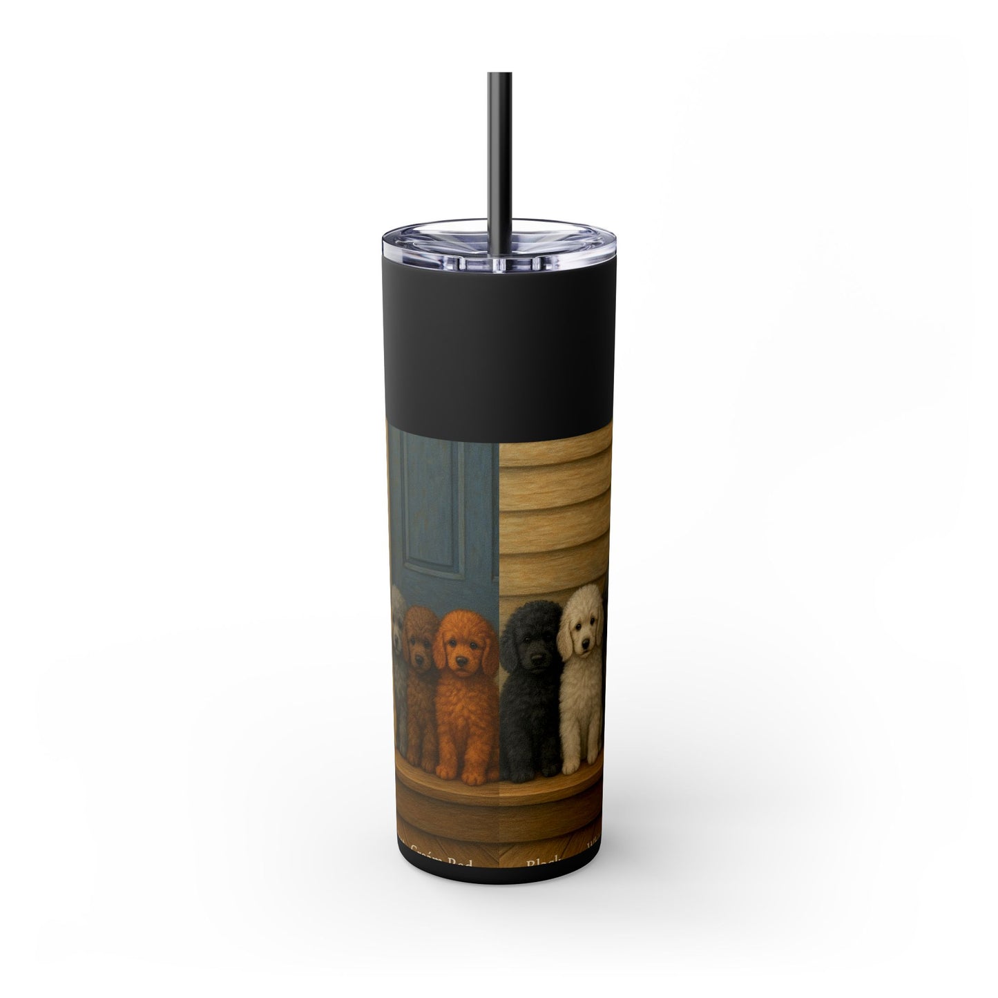 Poodle puppies Tumbler with Straw, 20oz