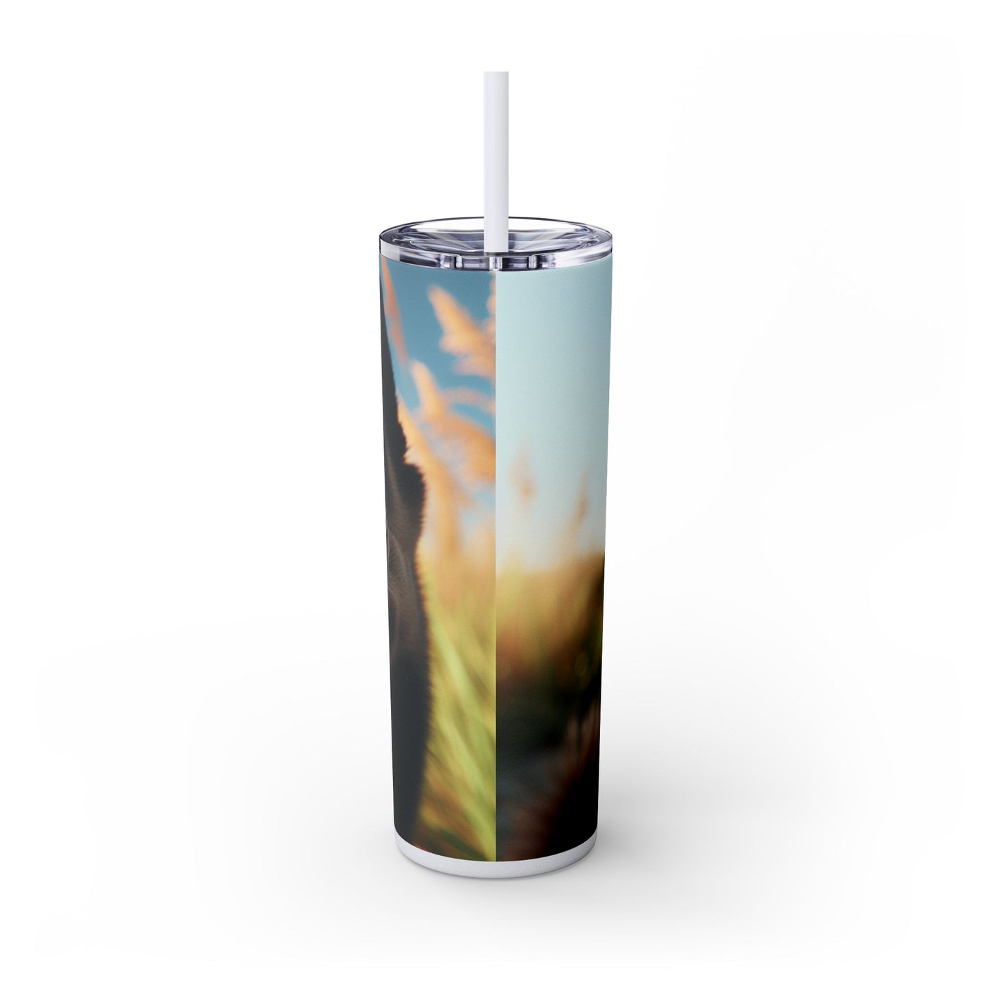 Schipperke Skinny Tumbler with Straw, 20oz