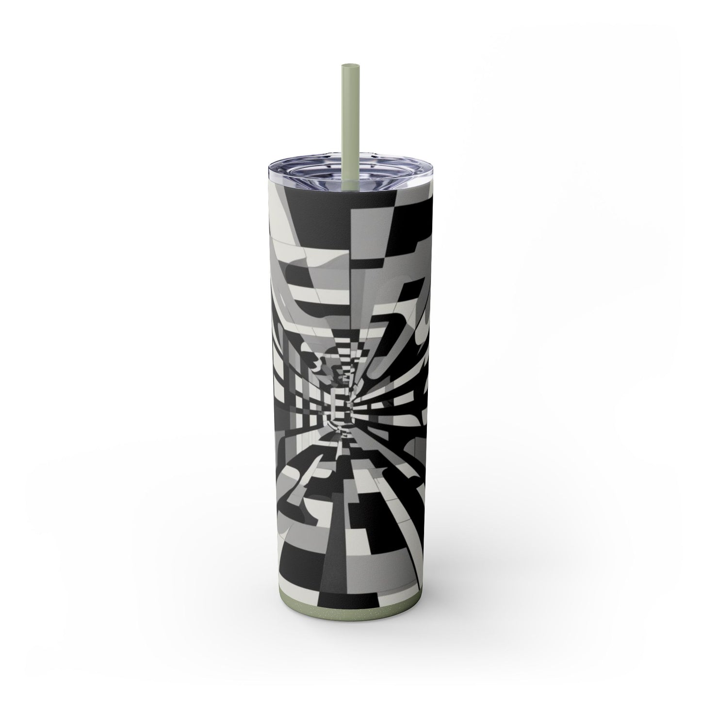 Optical Illusion Skinny Tumbler with Straw, 20oz