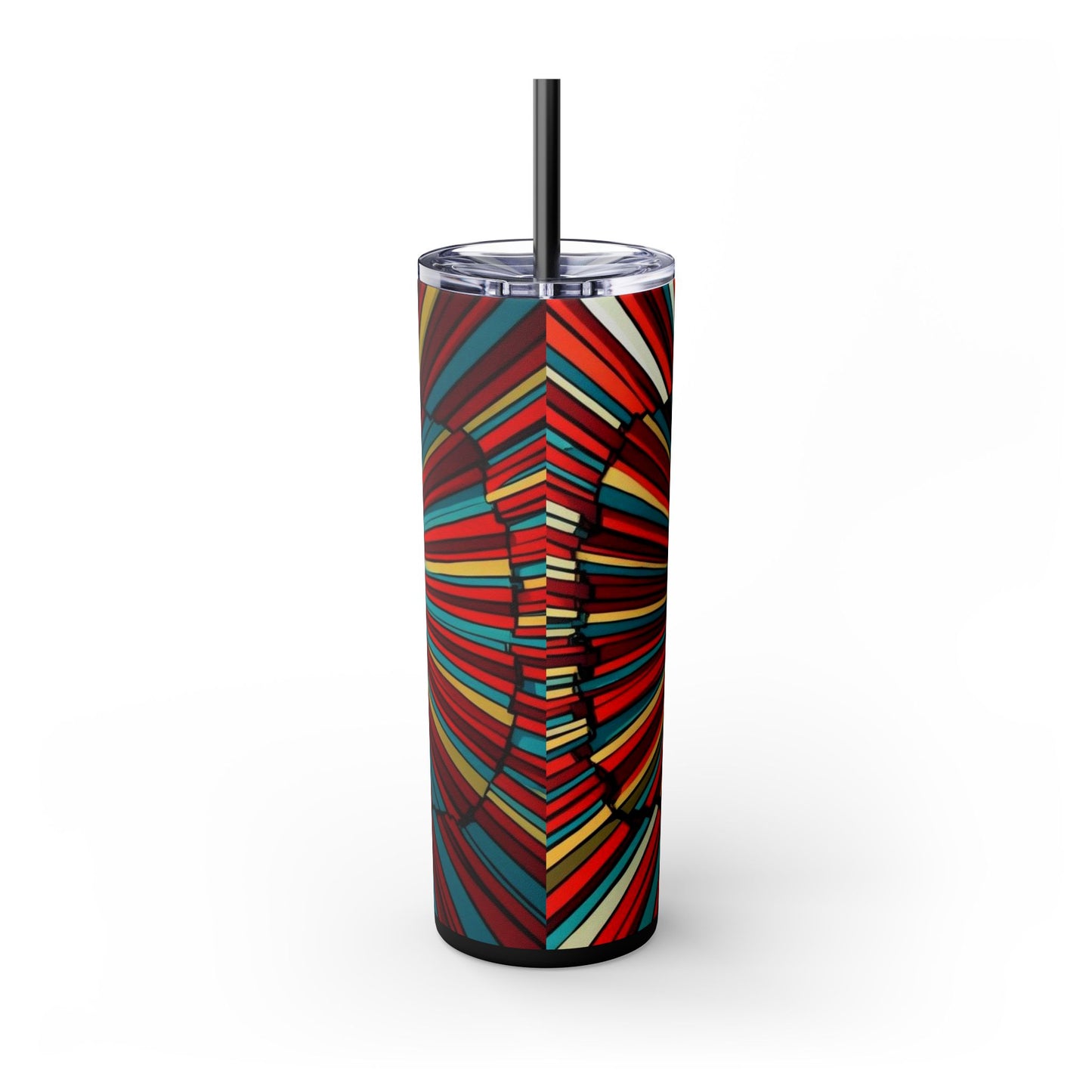 Optical Illusion Skinny Tumbler with Straw, 20oz