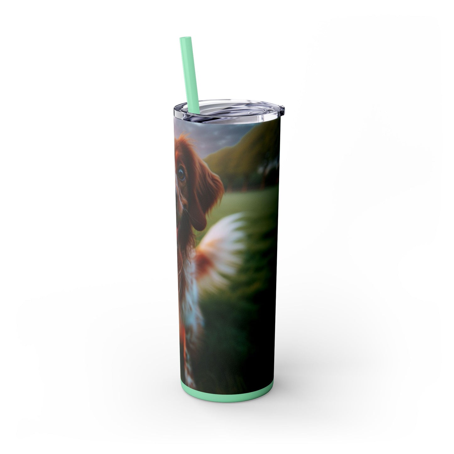 Brittany Dog Tumbler with Straw, 20oz