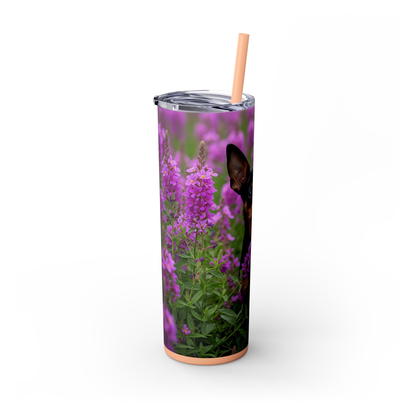 English Toy Terrier Tumbler with Straw, 20oz