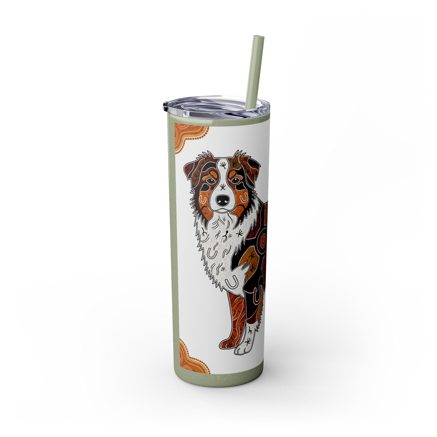 Australian Shepherd Skinny Tumbler with Straw, 20oz