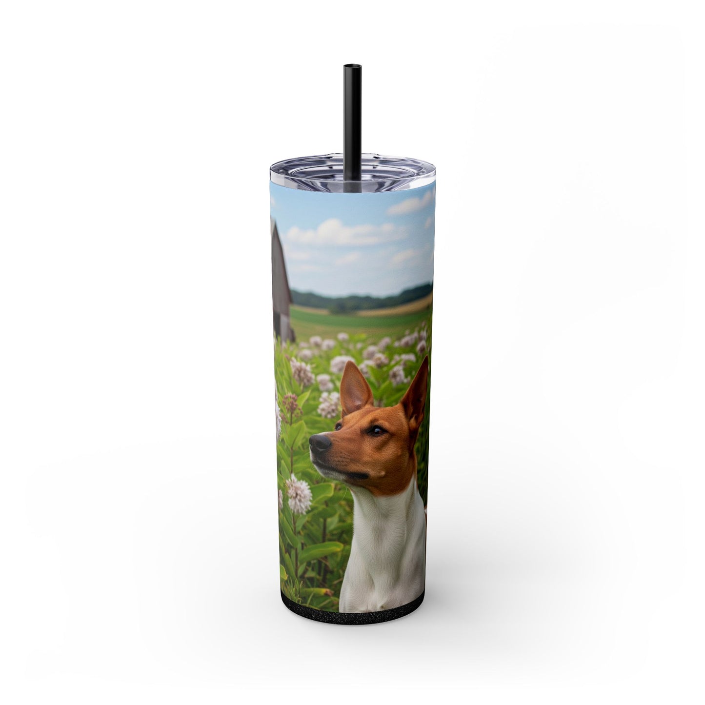 Rat Terrier Tumbler with Straw, 20oz