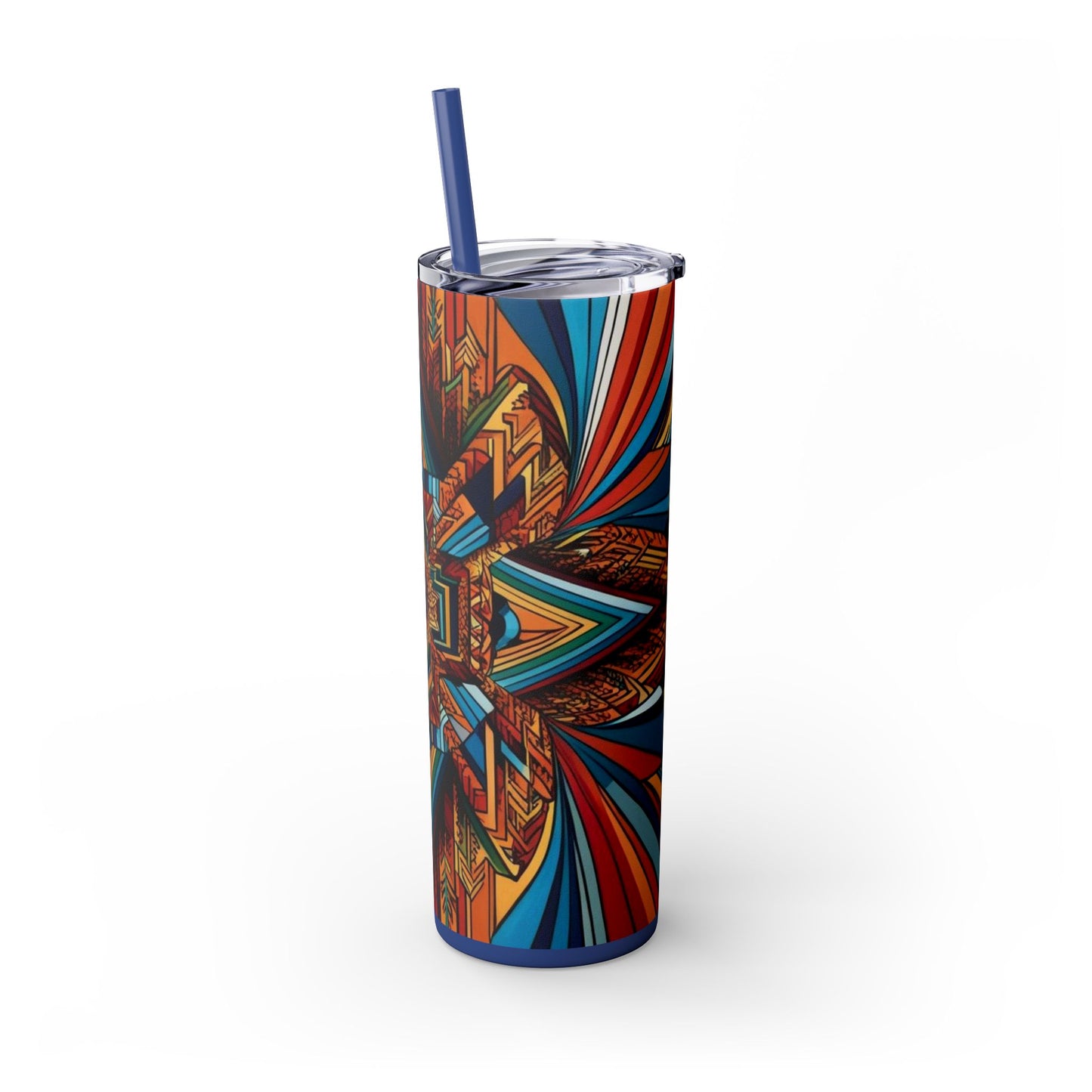 Optical Illusion Skinny Tumbler with Straw, 20oz