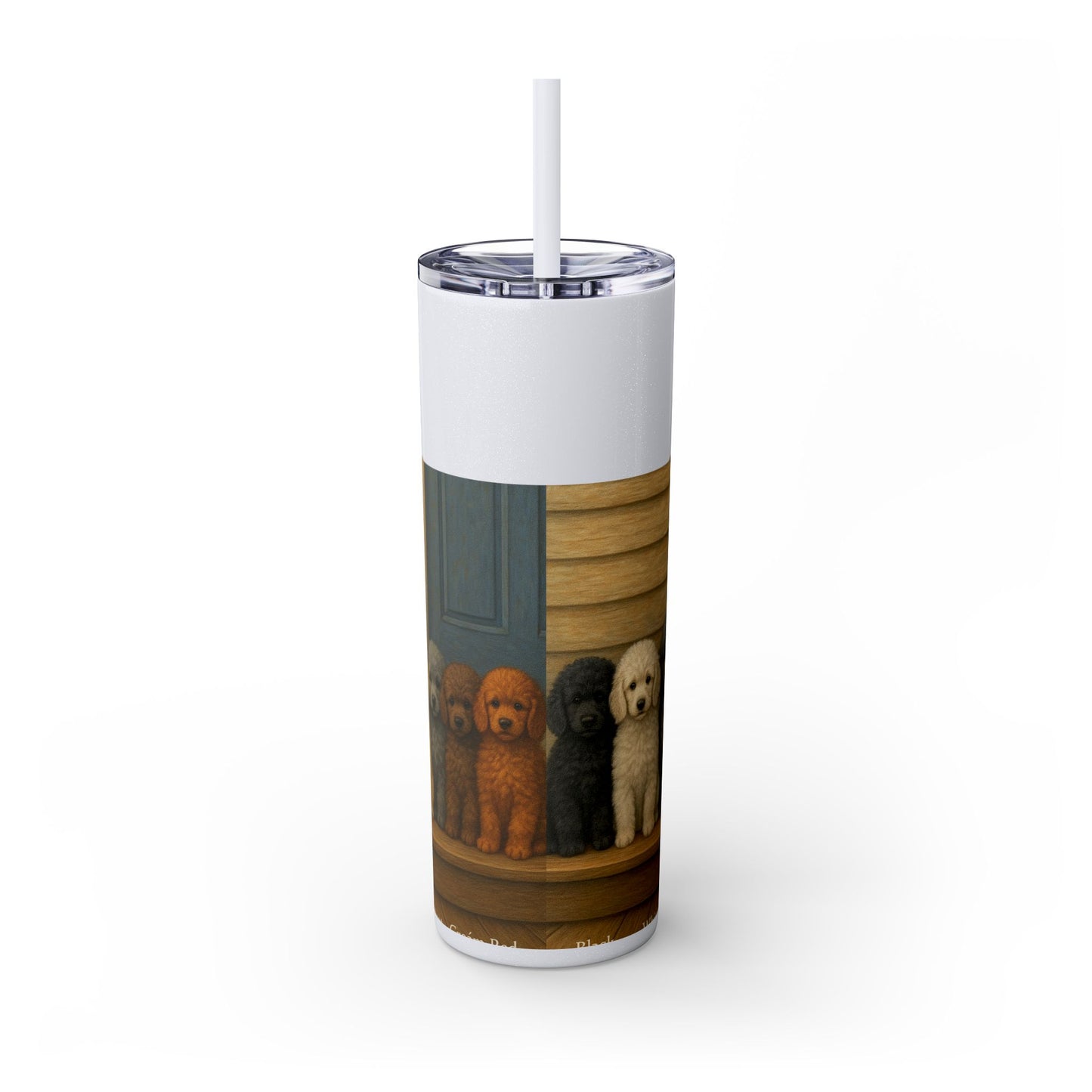 Poodle puppies Tumbler with Straw, 20oz