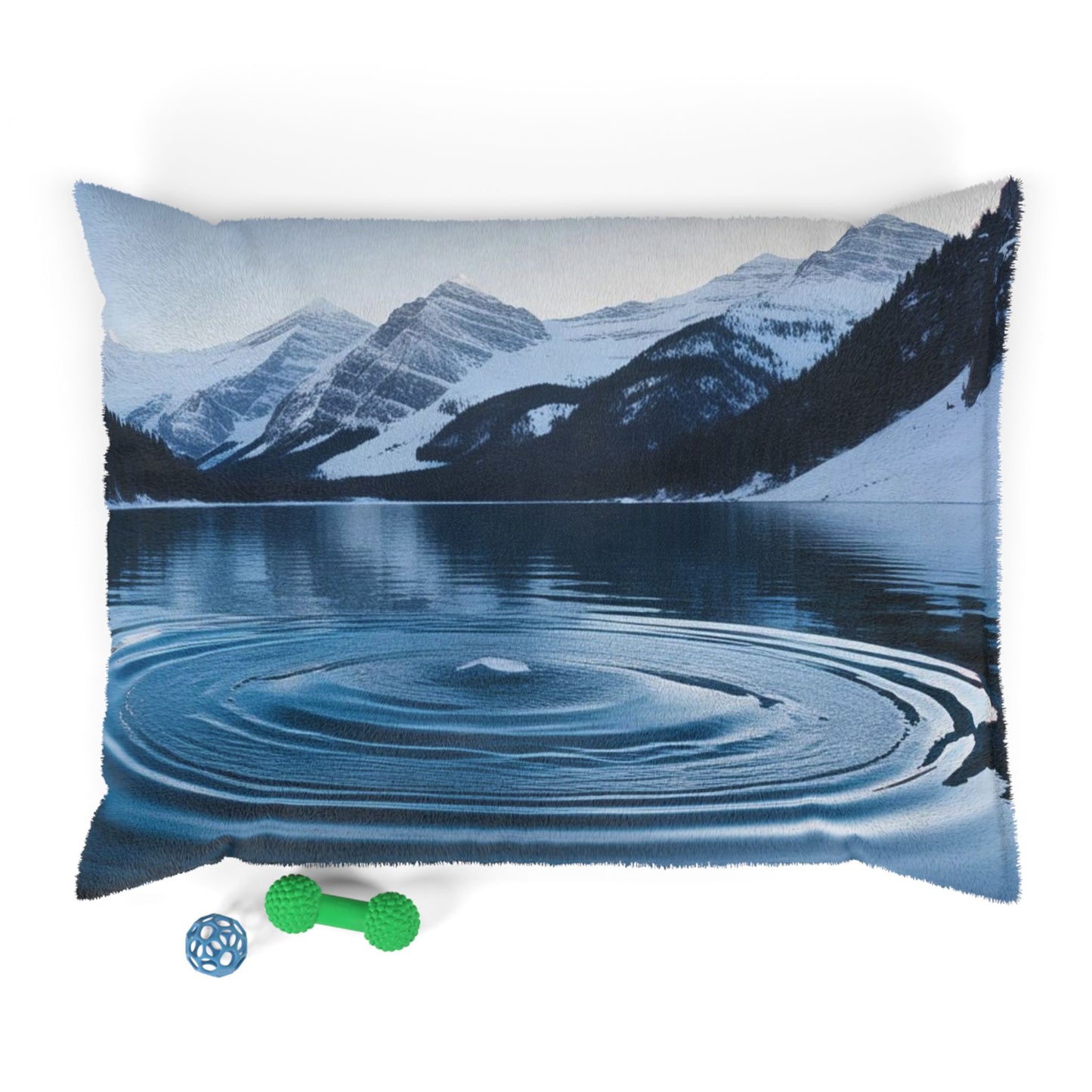 Ripple in a Snowy Mountain Lake Pet Bed