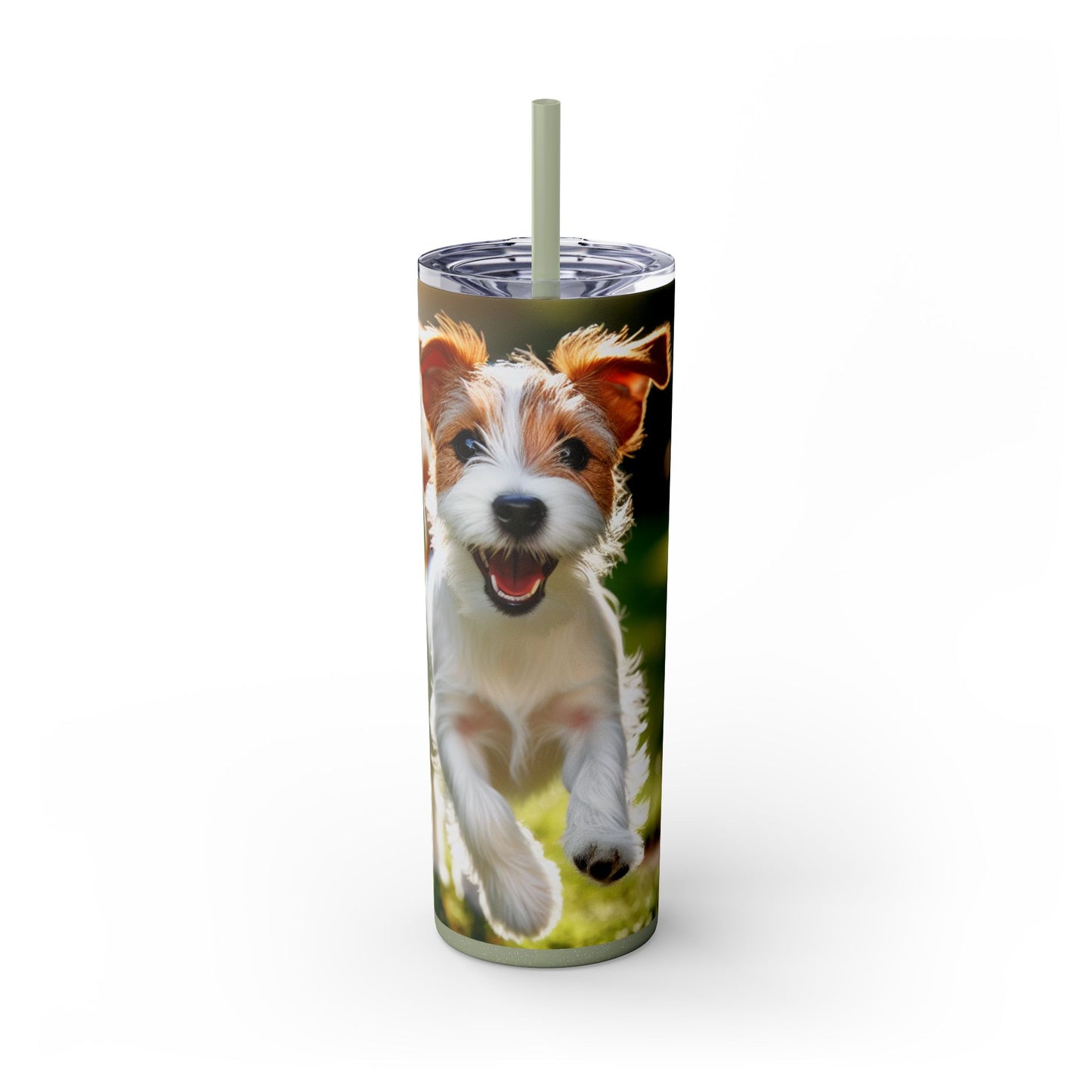 Parson Russell Terrier Skinny Tumbler with Straw, 20oz