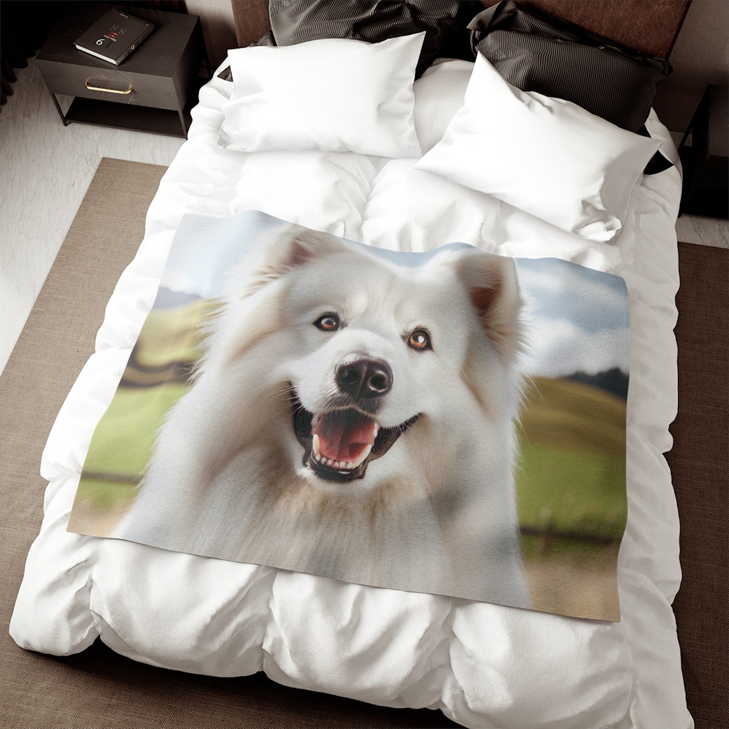 White Swiss Shepherd Dog Sweatshirt Blanket
