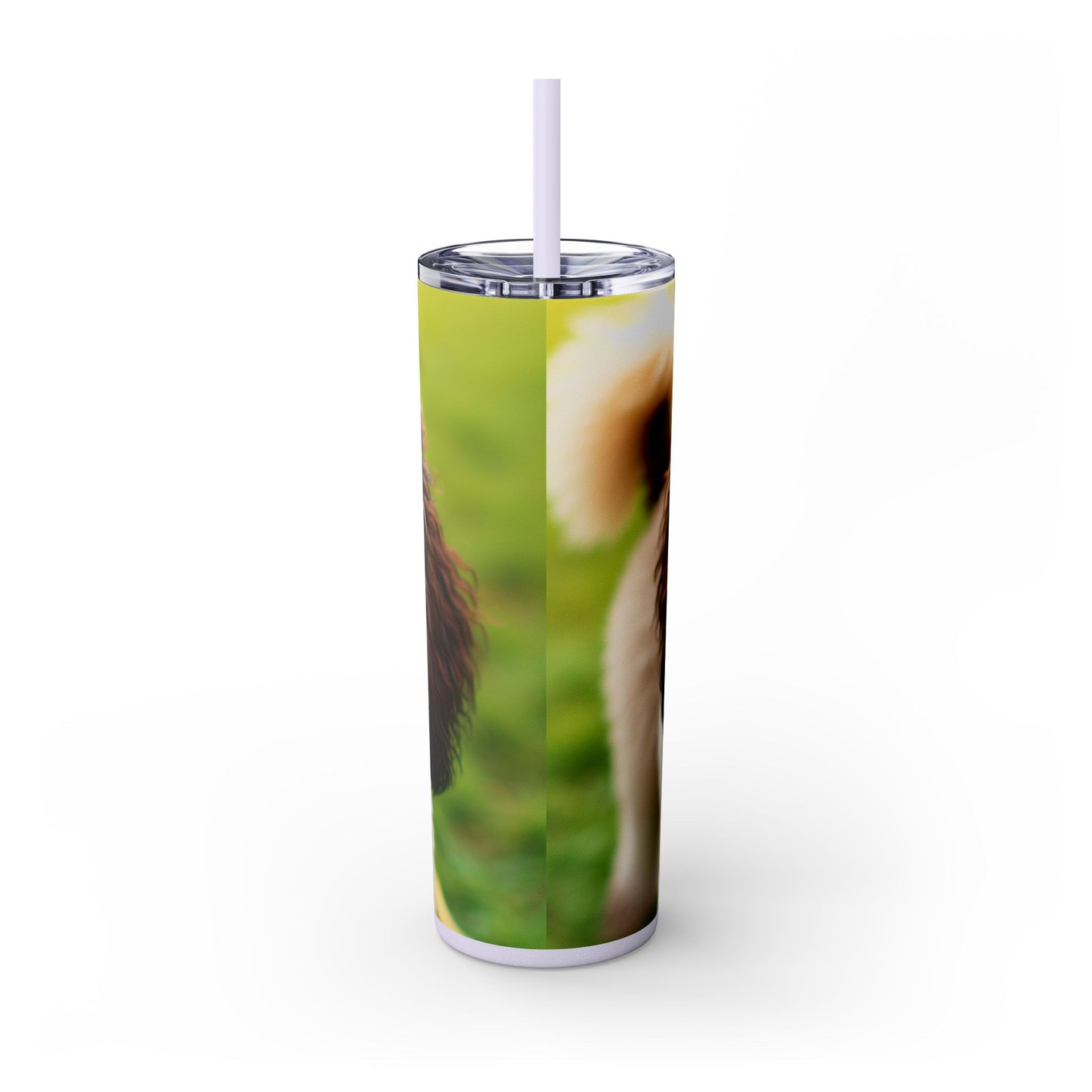 Spanish Water Dog Skinny Tumbler with Straw, 20oz