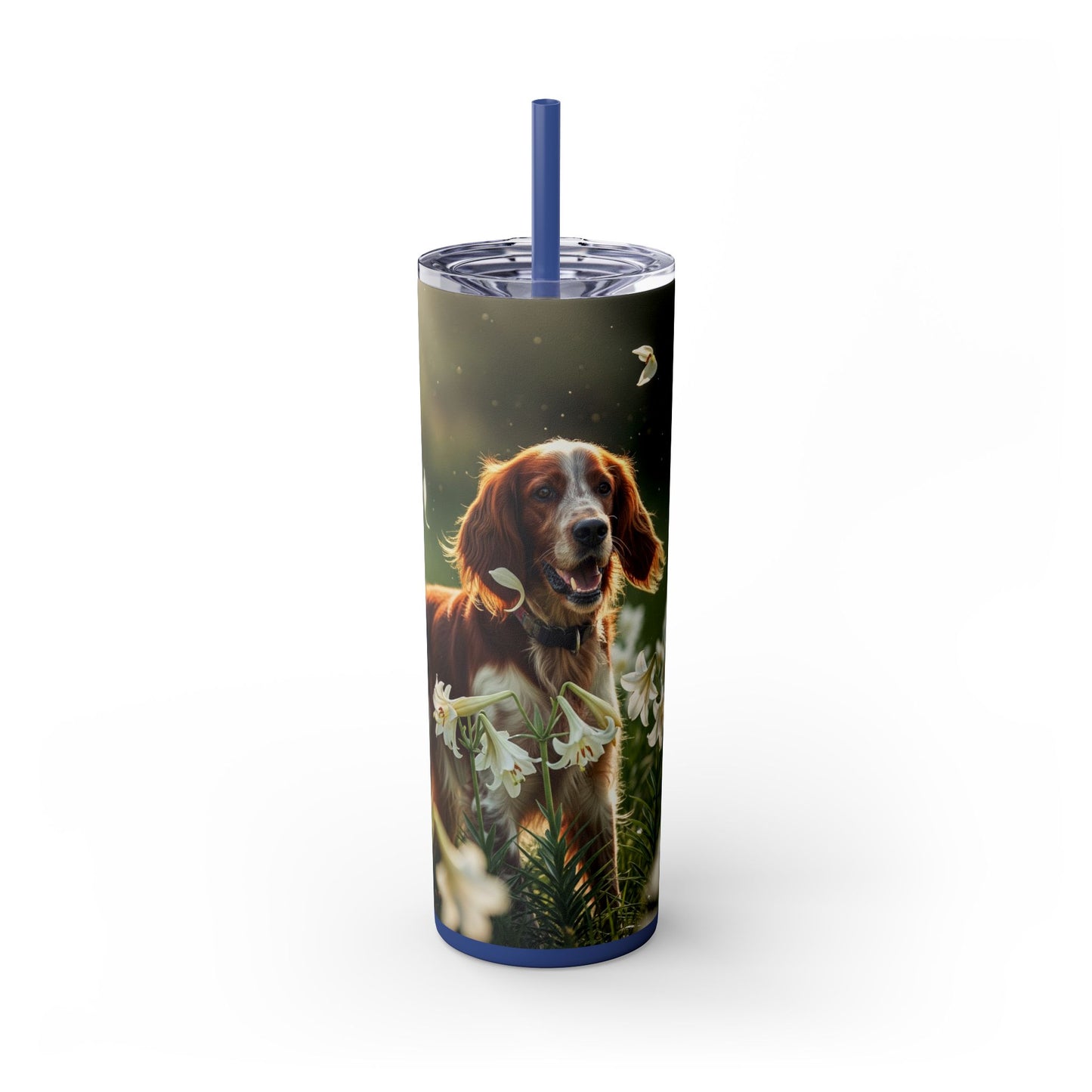 Irish Red and White Setter Tumbler with Straw, 20oz