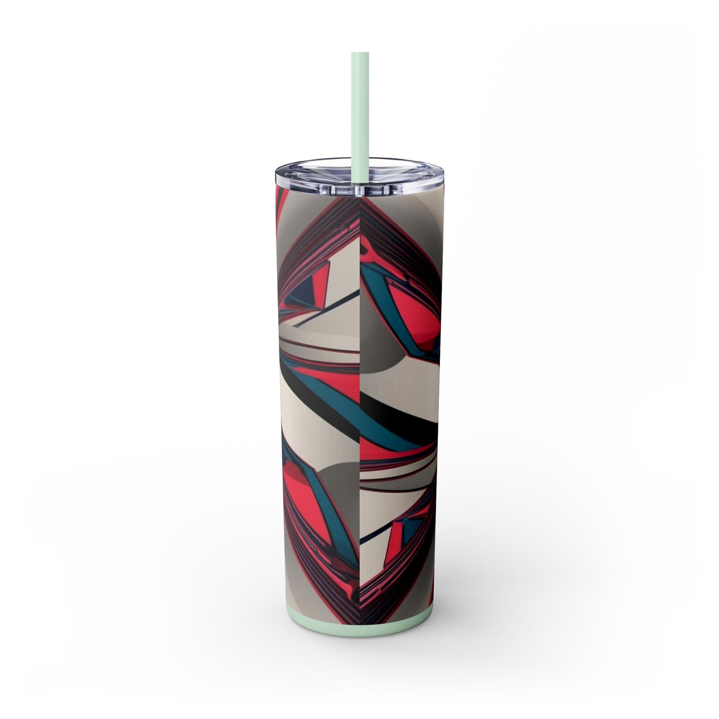 Optical Illusion Skinny Tumbler with Straw, 20oz