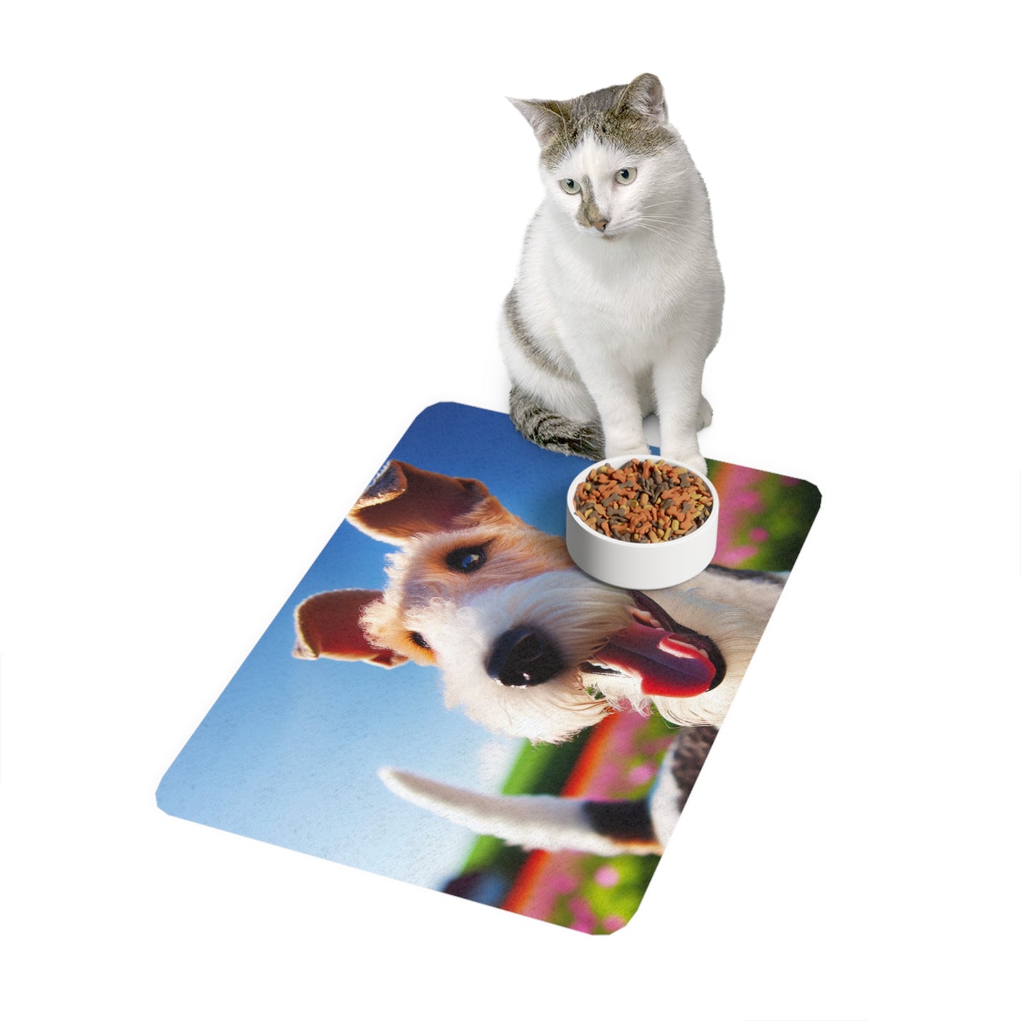 Pet Food Mat (12x18) - Wire Fox Terrier