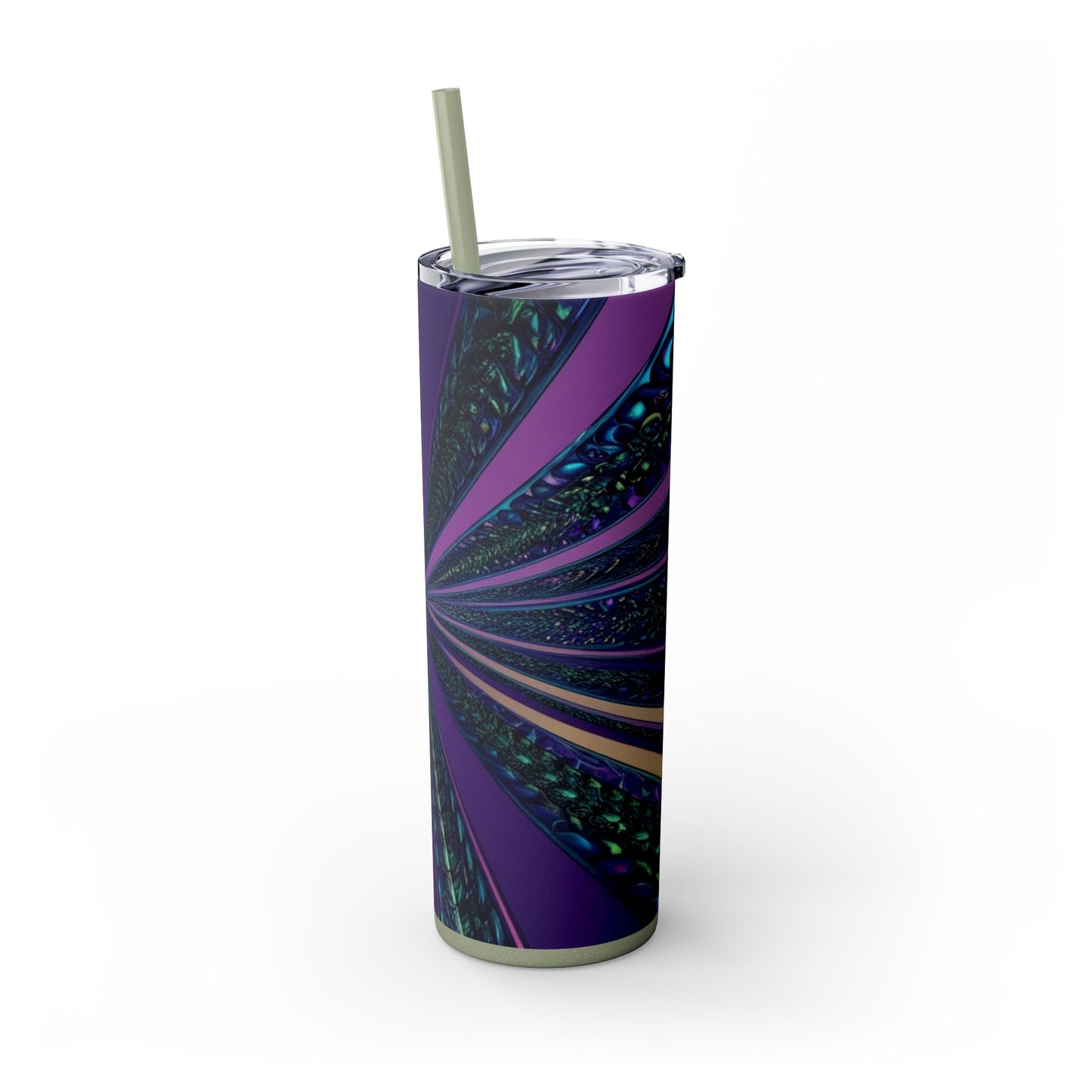 Optical Illusion Skinny Tumbler with Straw, 20oz