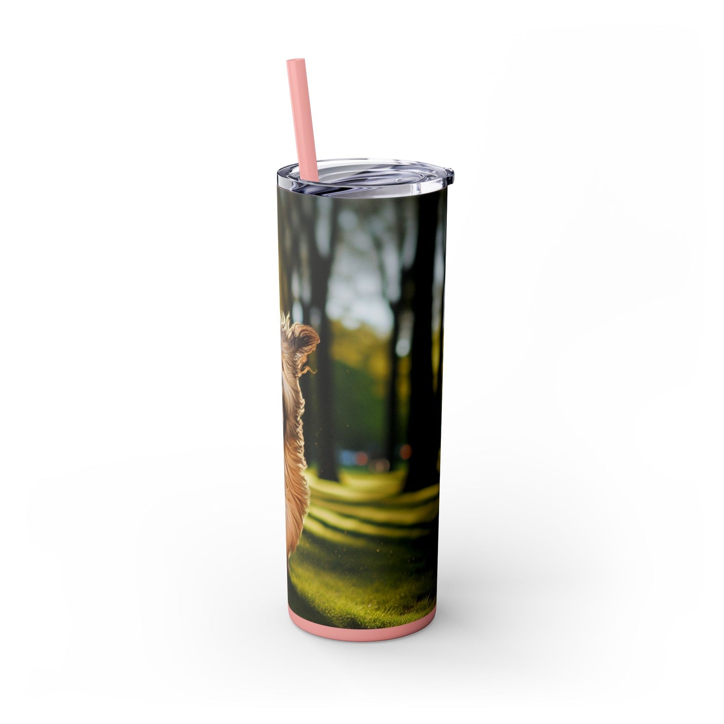 Polish Lowland Sheepdog Skinny Tumbler with Straw, 20oz