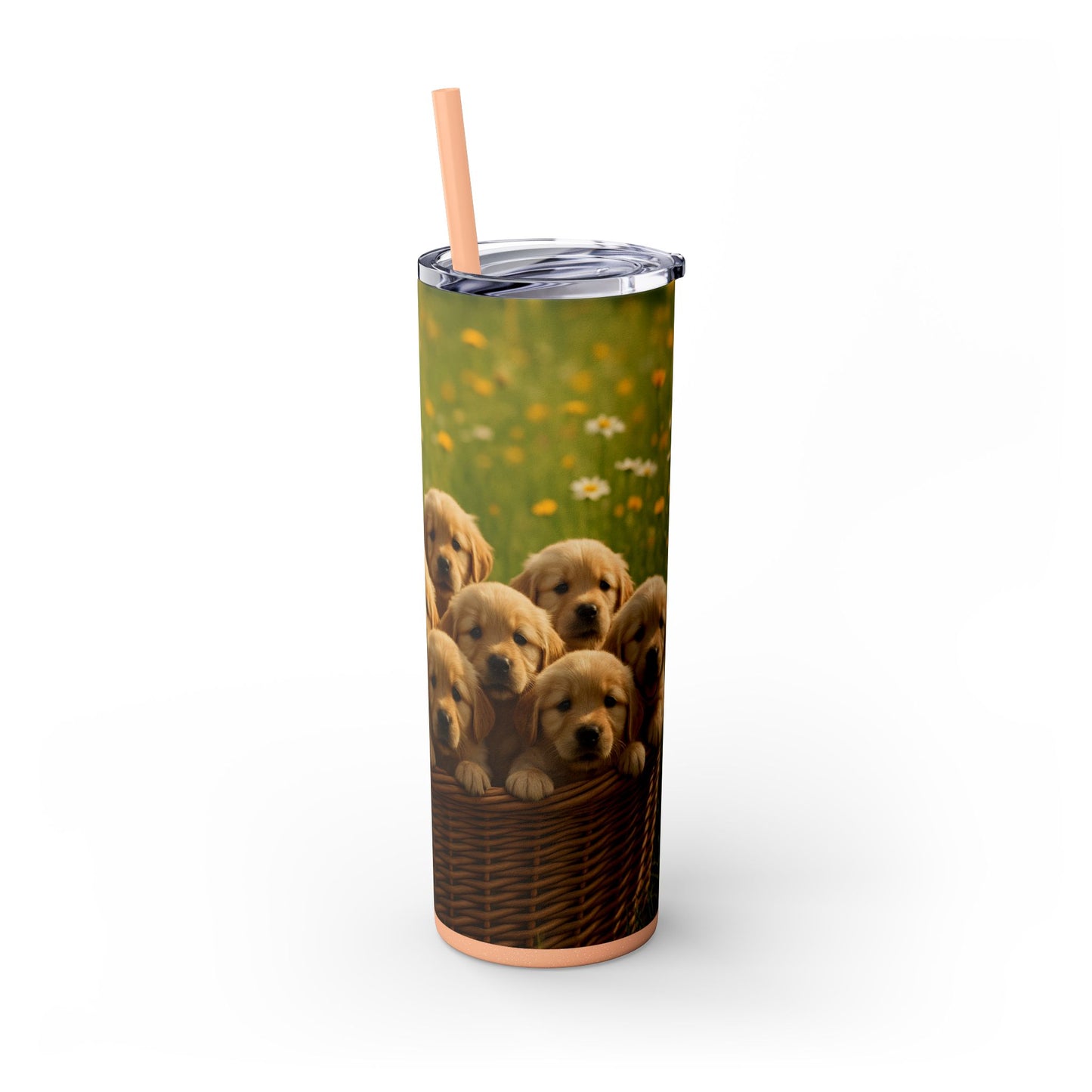 Golden Retriever puppies Tumbler with Straw, 20oz