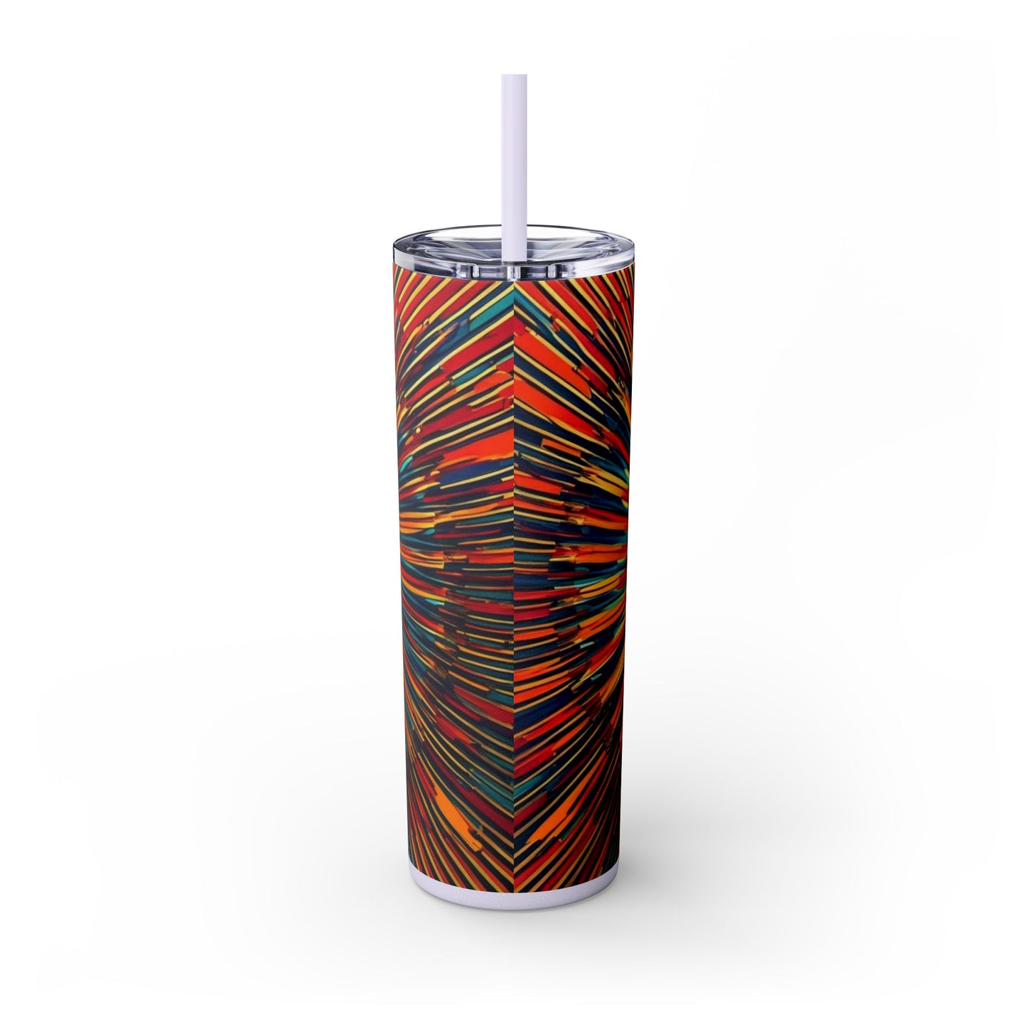 Optical Illusion Skinny Tumbler with Straw, 20oz