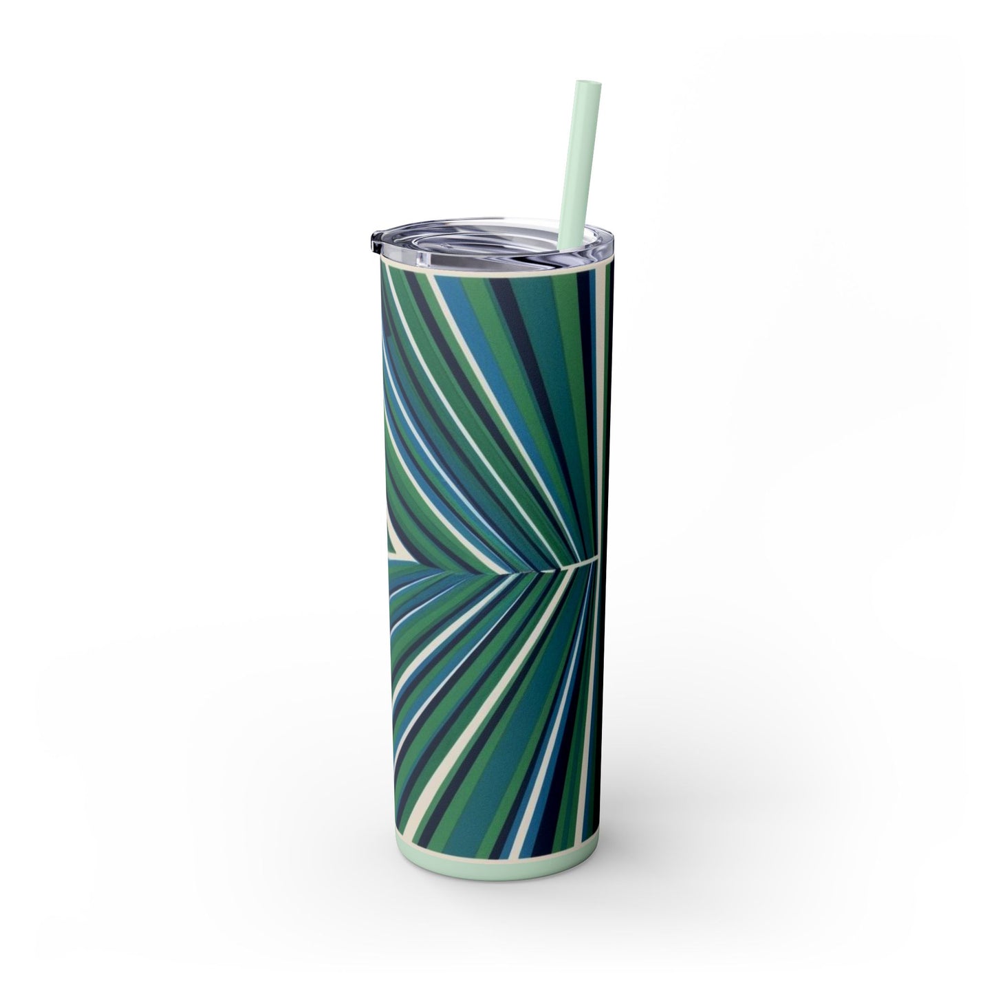 Optical Illusion Skinny Tumbler with Straw, 20oz