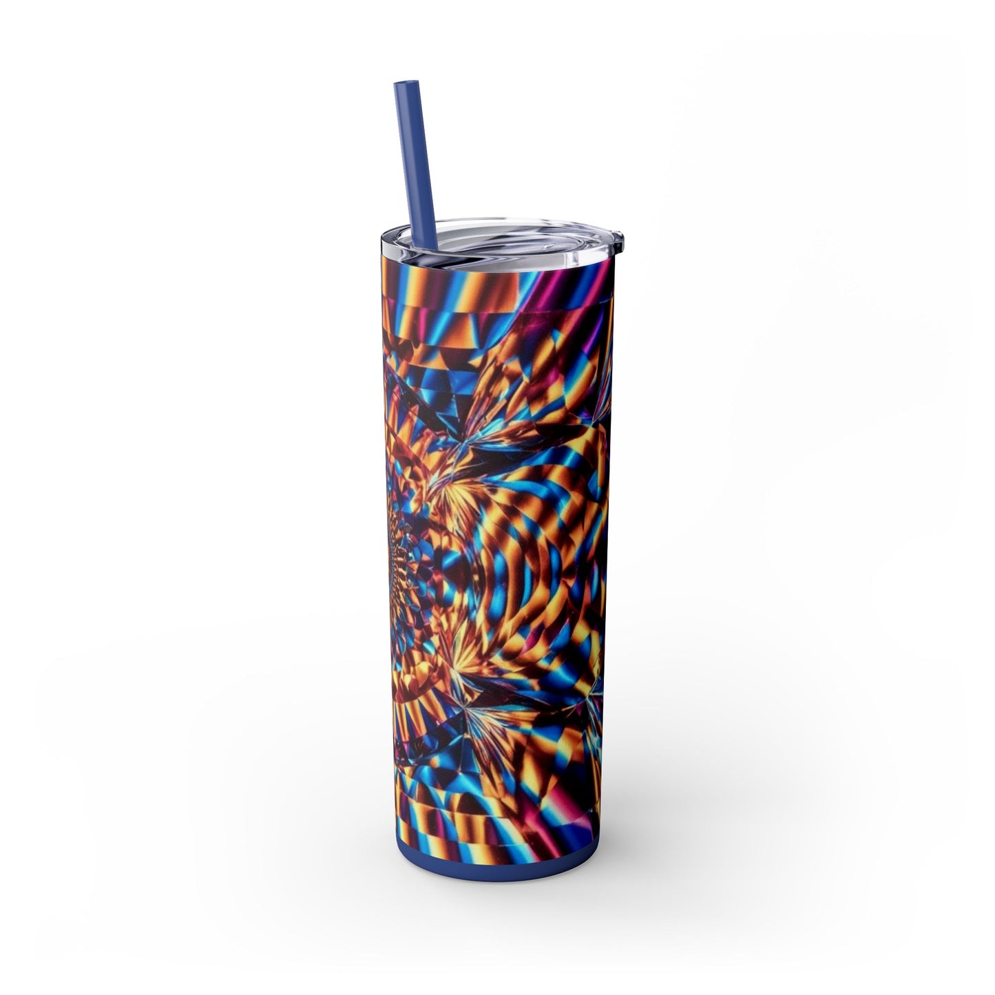 Optical Illusion Skinny Tumbler with Straw, 20oz
