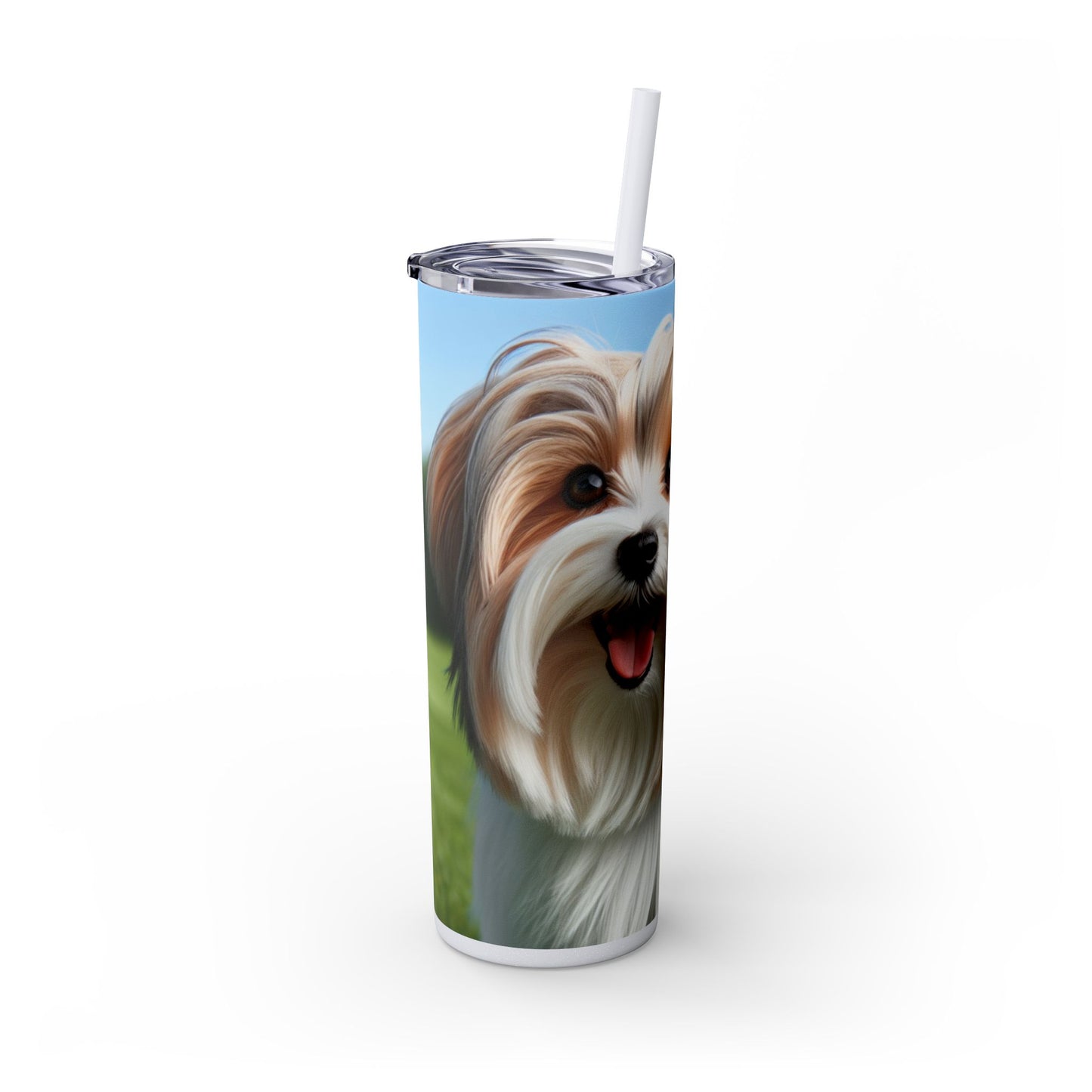 Biewer Terrier Tumbler with Straw, 20oz