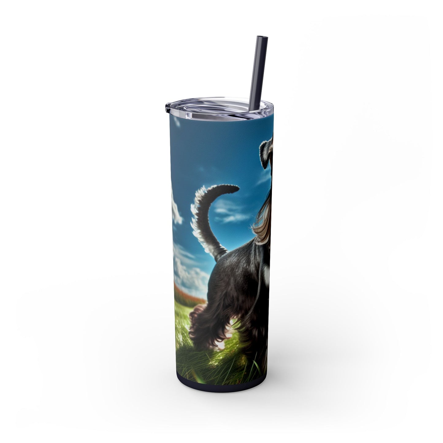 Standard Schnauzer Skinny Tumbler with Straw, 20oz