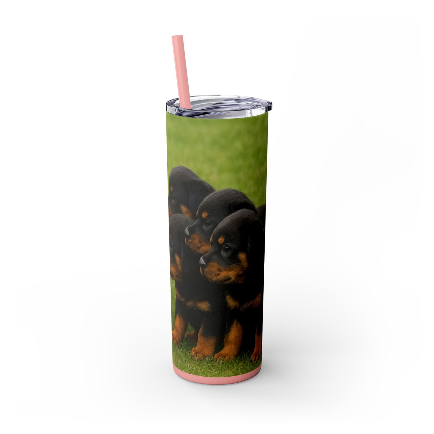 Rottweiler puppies Tumbler with Straw, 20oz