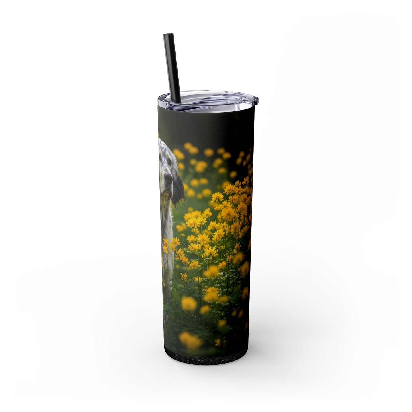 English Setter Skinny Tumbler with Straw, 20oz