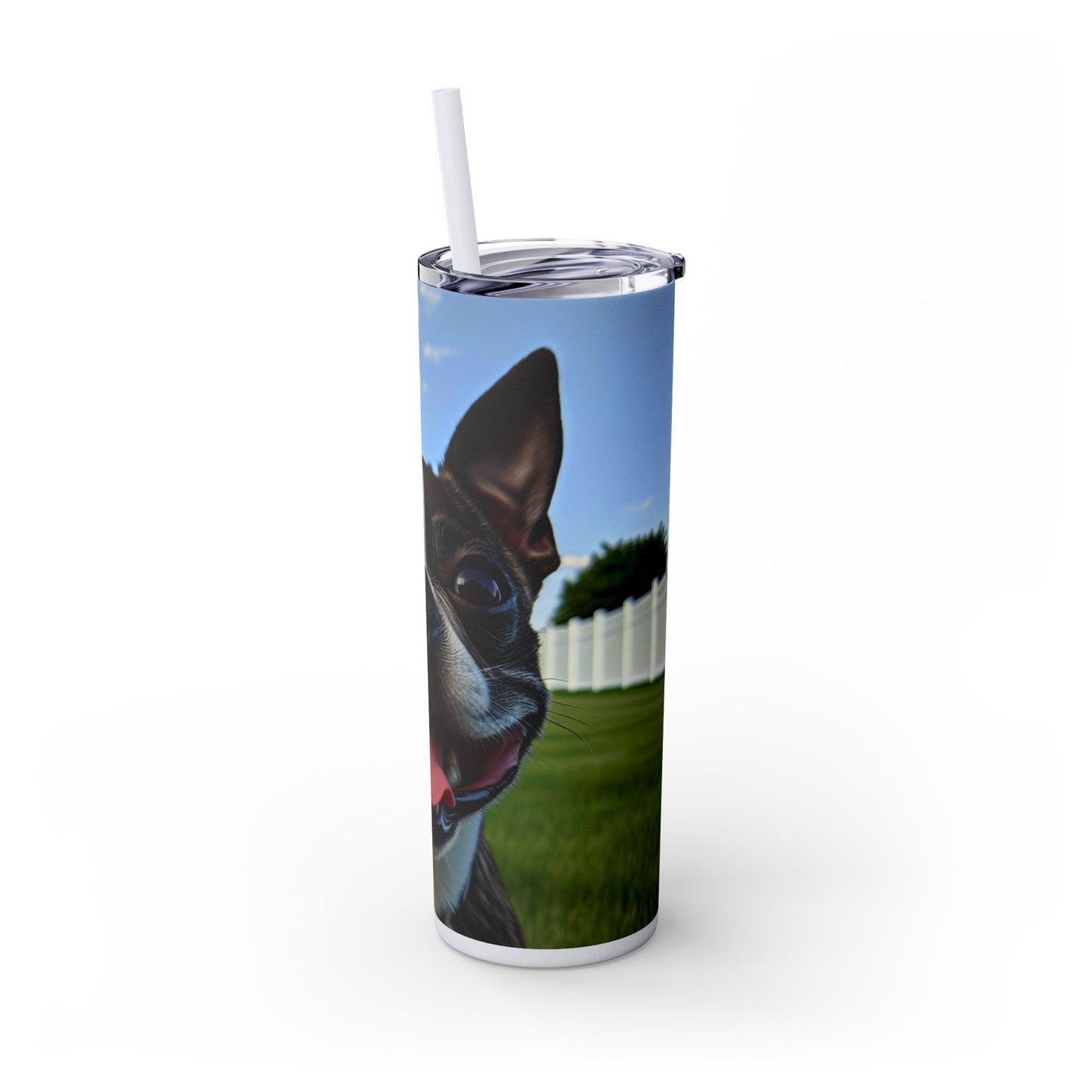 Boston Terrier Tumbler with Straw, 20oz
