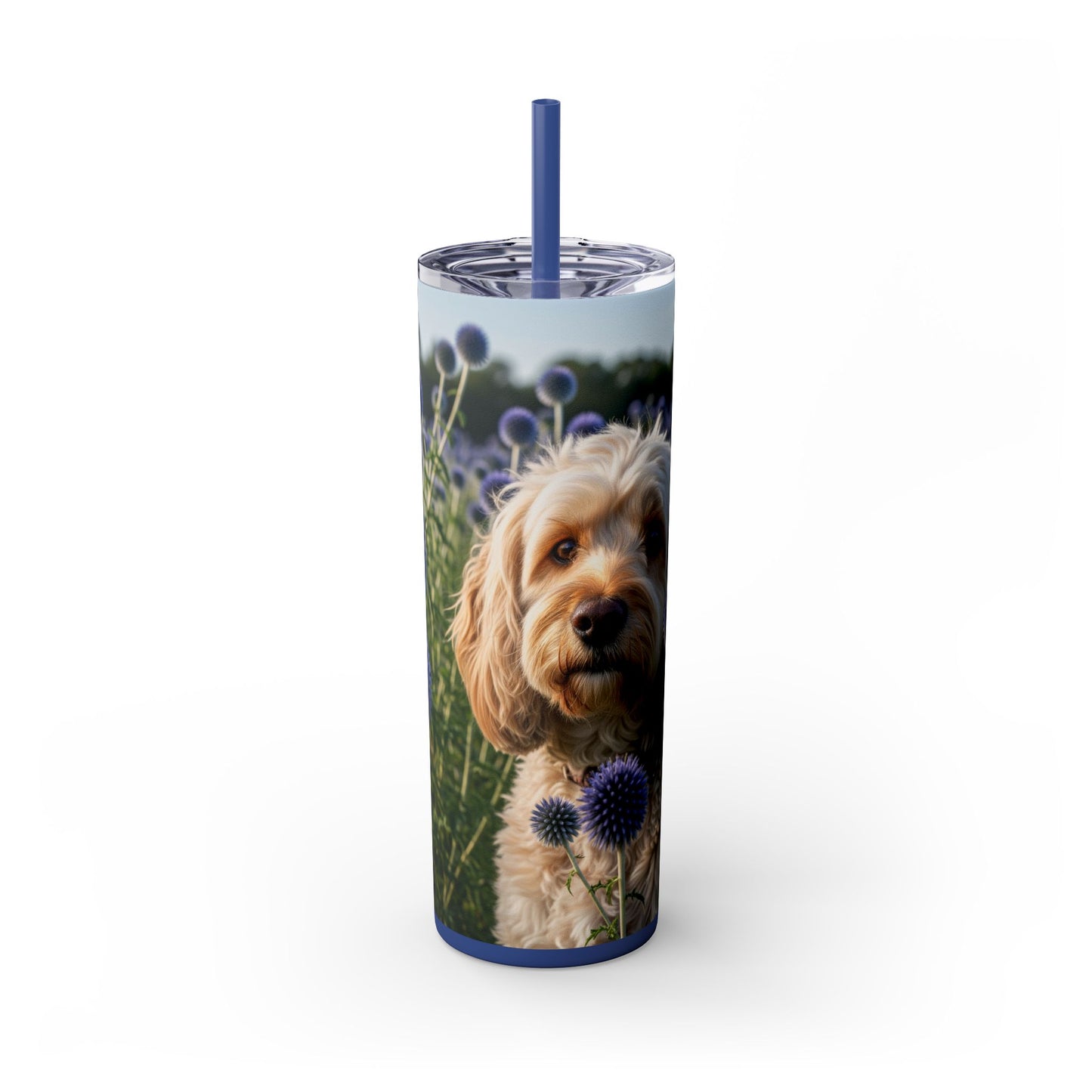 Spoodle Skinny Tumbler with Straw, 20oz