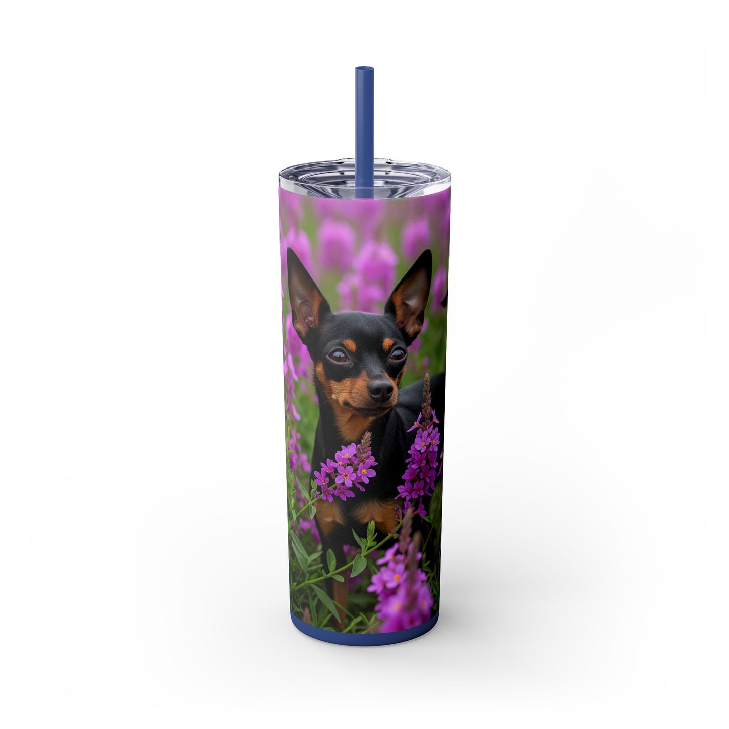 English Toy Terrier Tumbler with Straw, 20oz