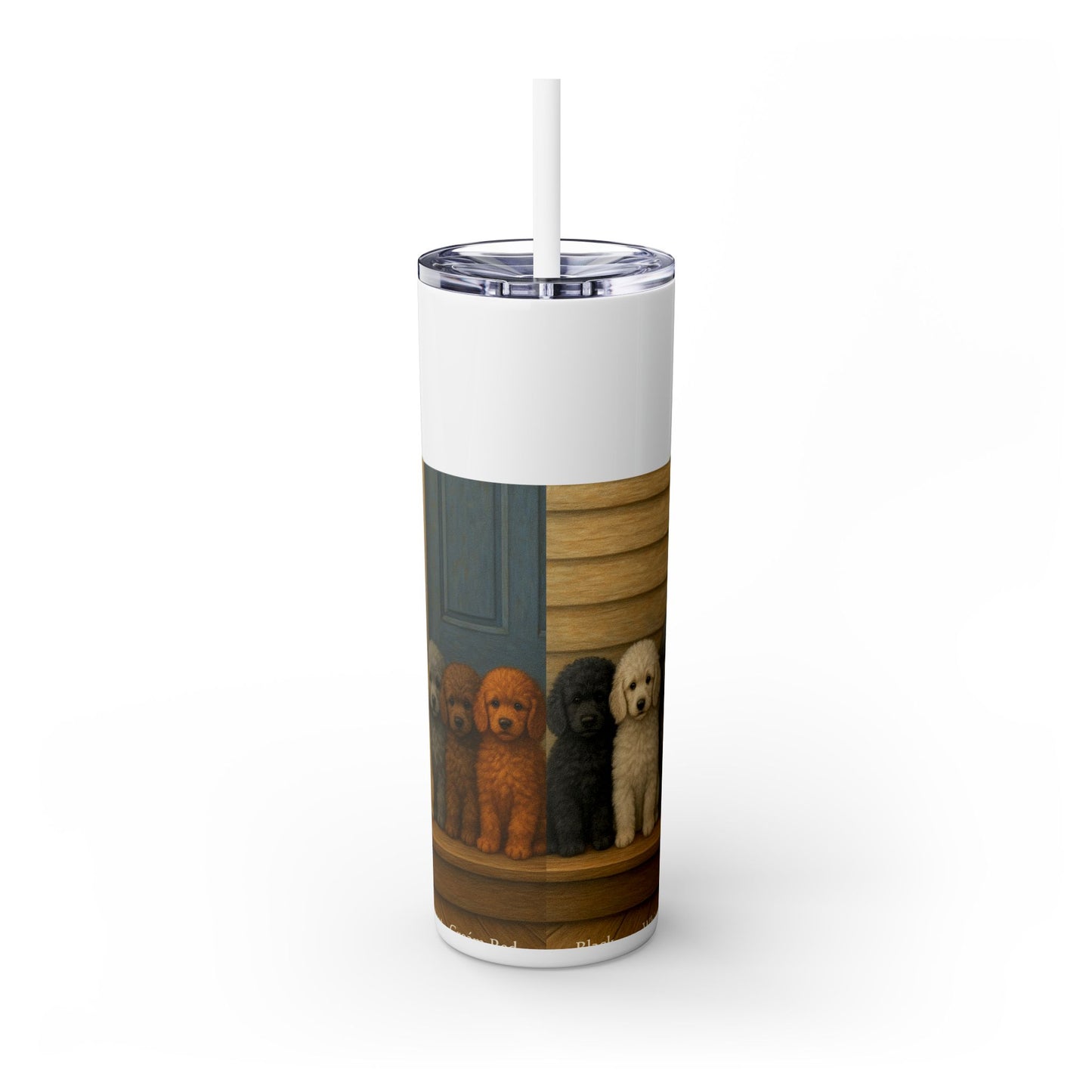 Poodle puppies Tumbler with Straw, 20oz