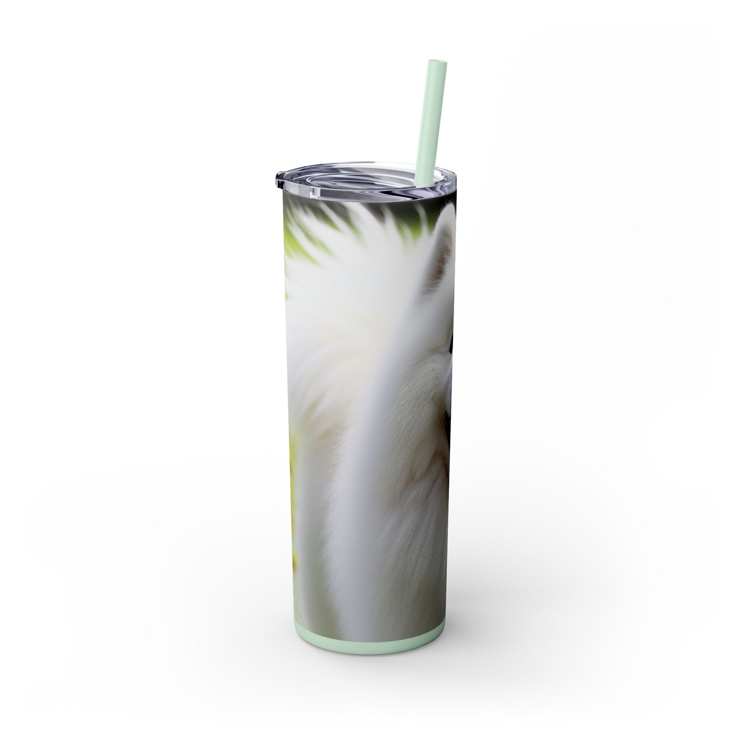 Samoyed Skinny Tumbler with Straw, 20oz