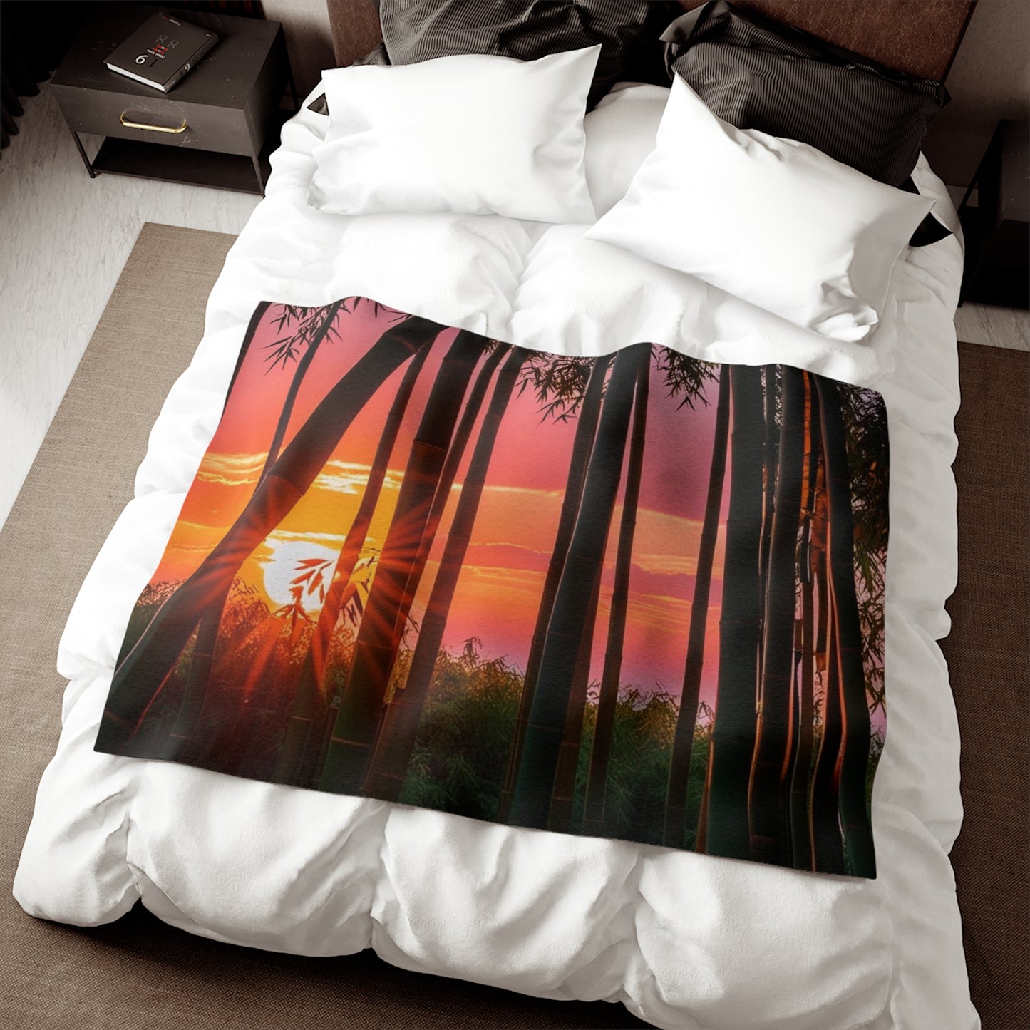 Bamboo Forest Sunrise Sweatshirt Blanket