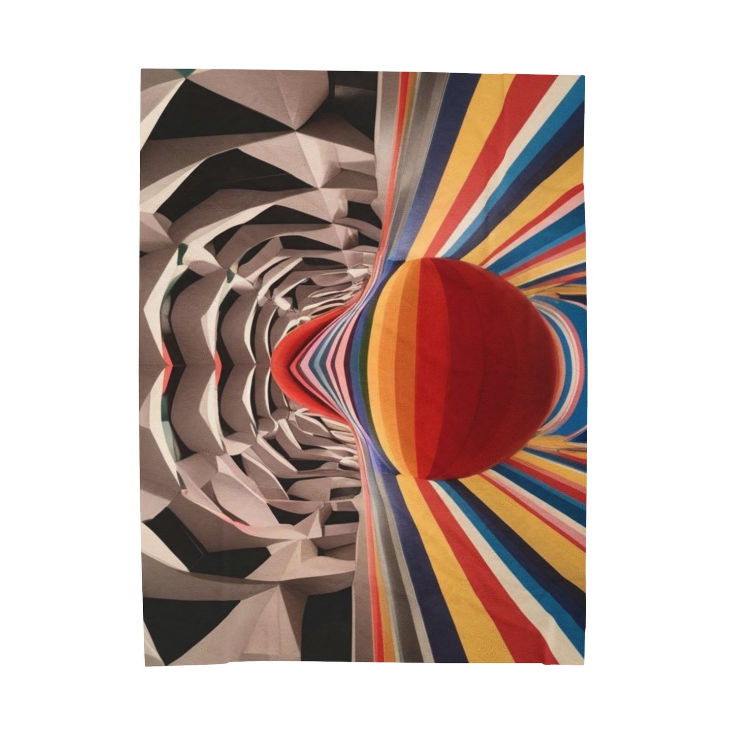 Velveteen Plush Blanket- Optical Illusion
