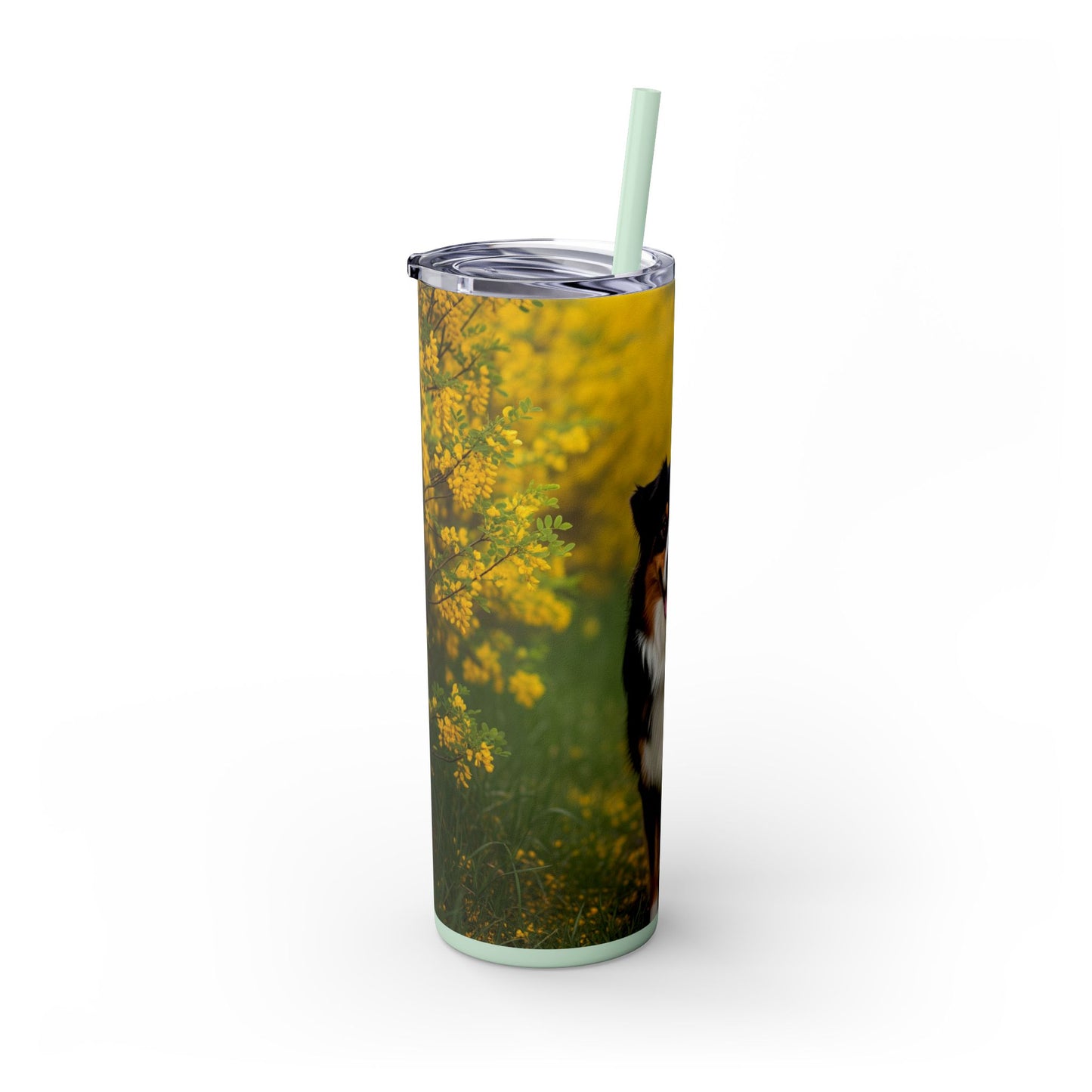 Australian Shepherd Skinny Tumbler with Straw, 20oz