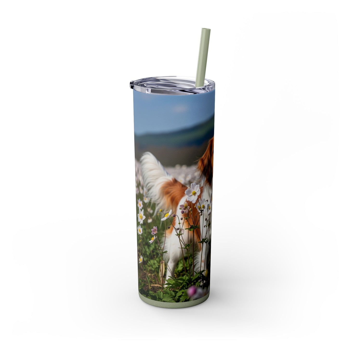 Nederlandse Kooikerhondje Skinny Tumbler with Straw, 20oz