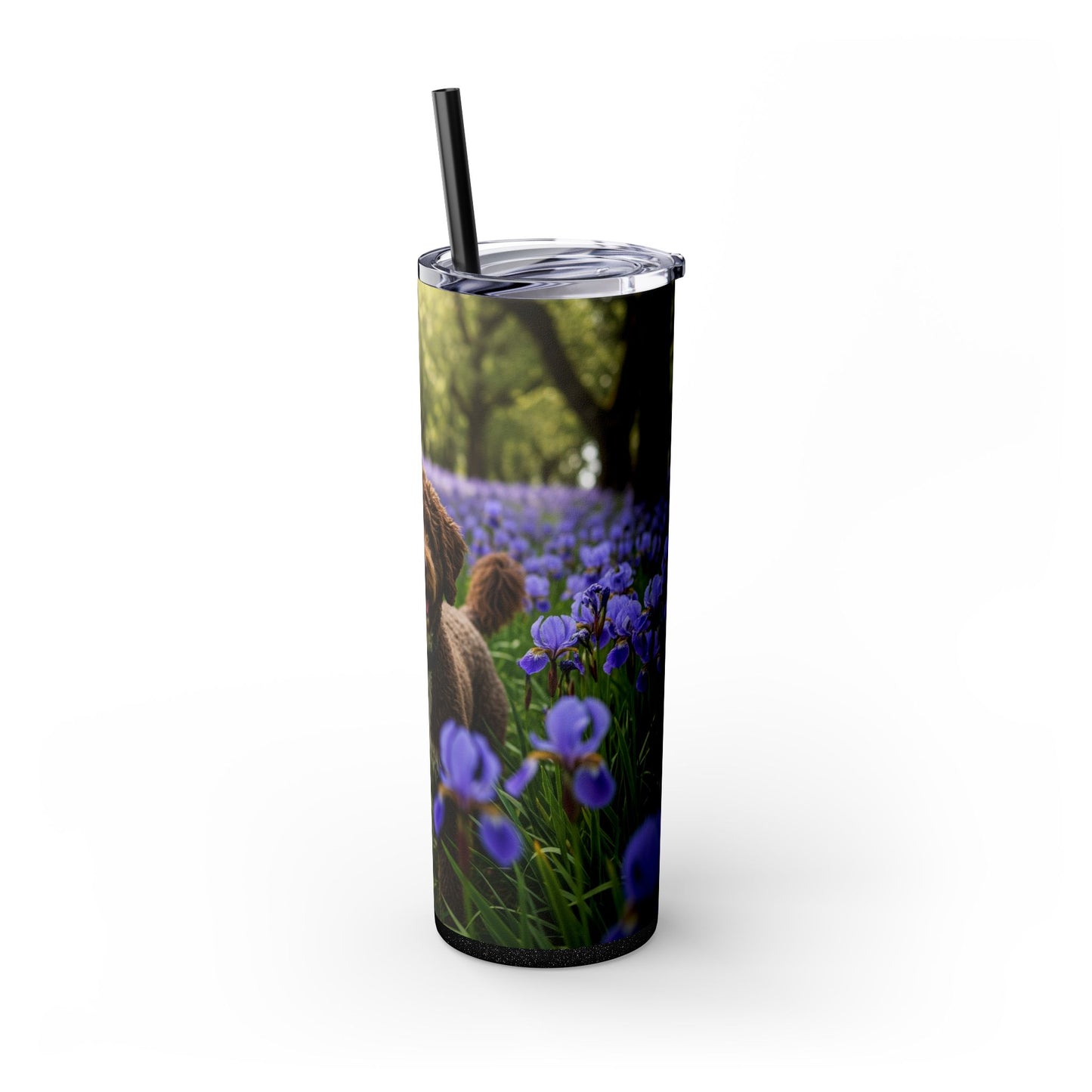 Portuguese Water Dog Skinny Tumbler with Straw, 20oz