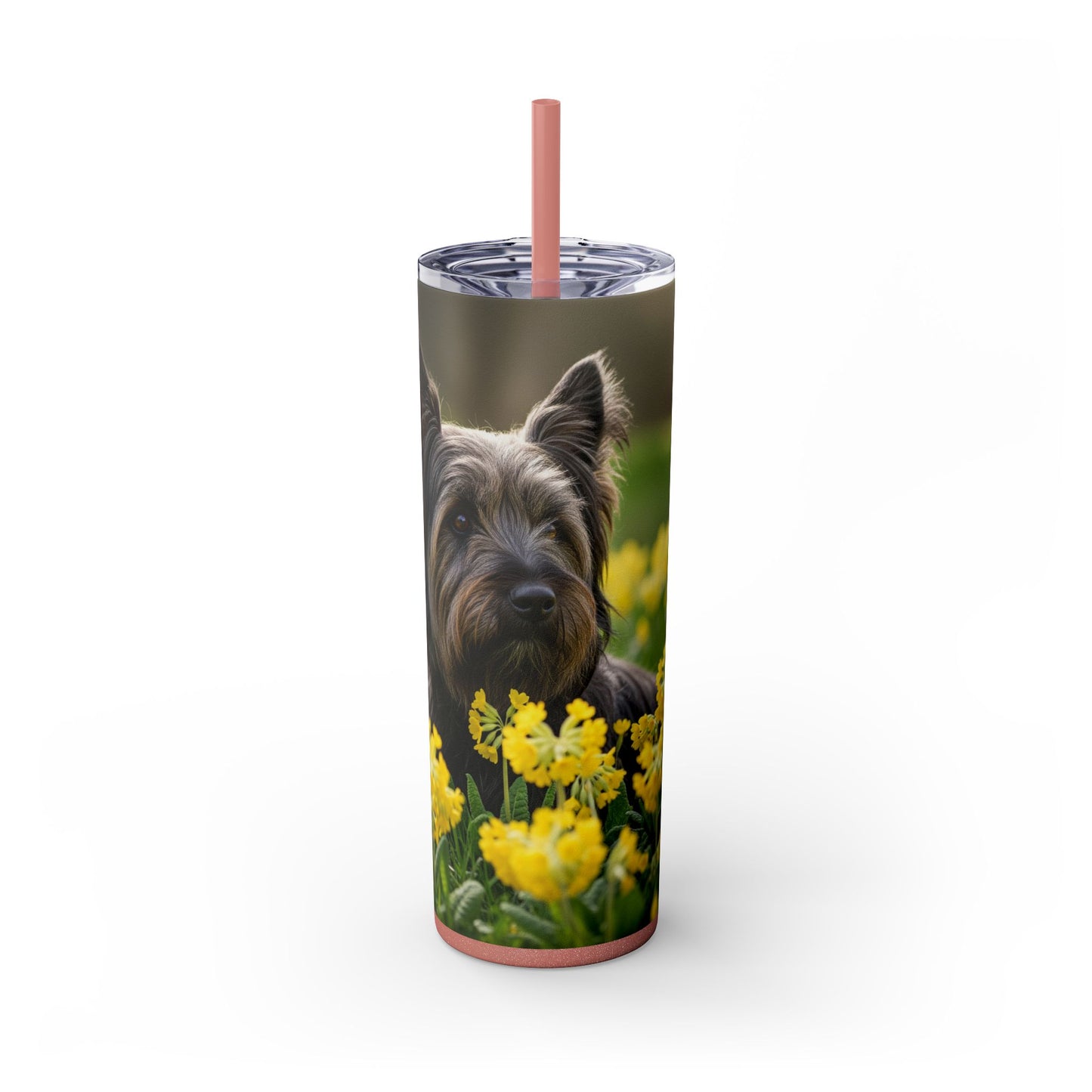 Skye Terrier Skinny Tumbler with Straw, 20oz
