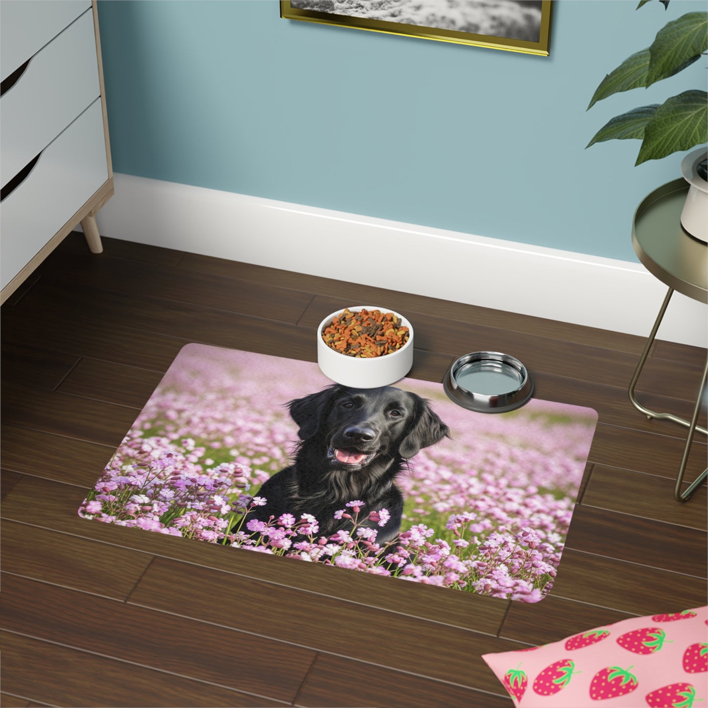 Pet Food Mat (12x18) - Flat Coated Retriever