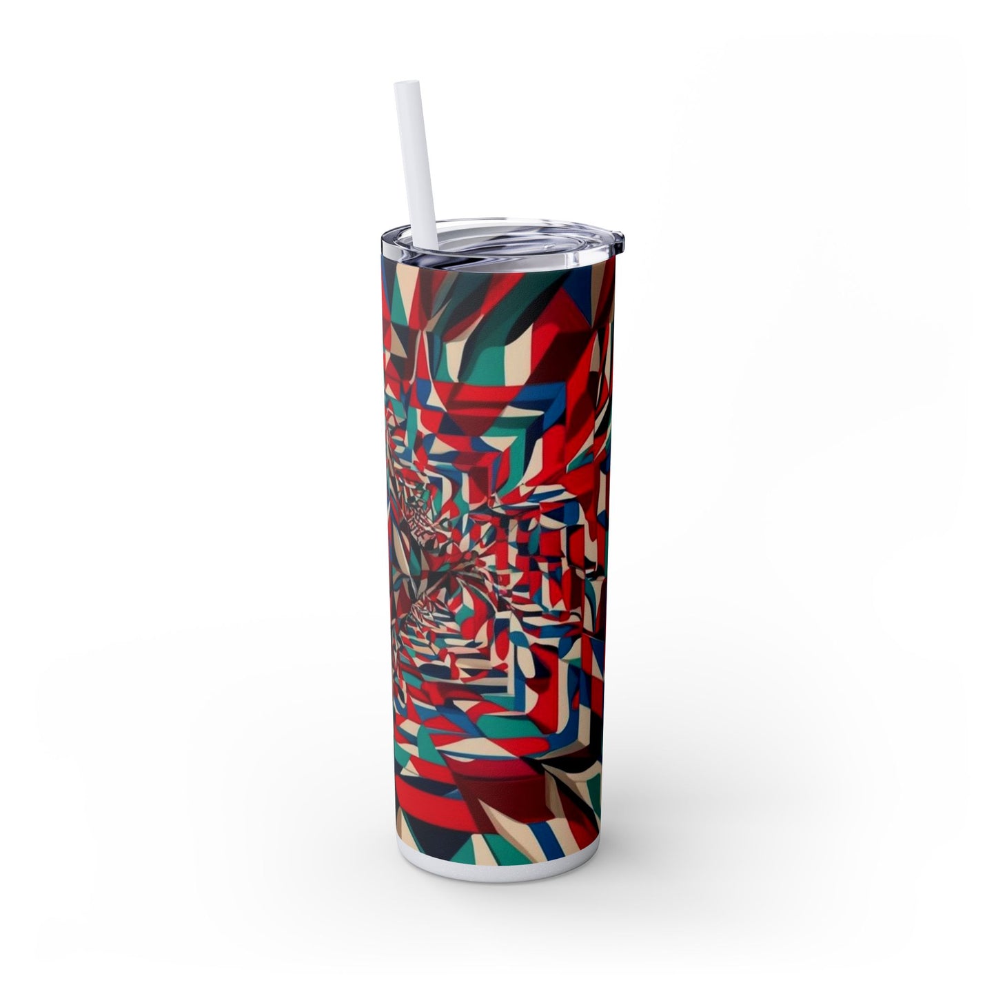 Optical Illusion Skinny Tumbler with Straw, 20oz