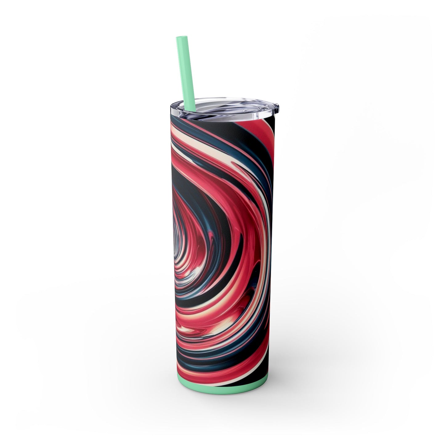 Optical Illusion Skinny Tumbler with Straw, 20oz