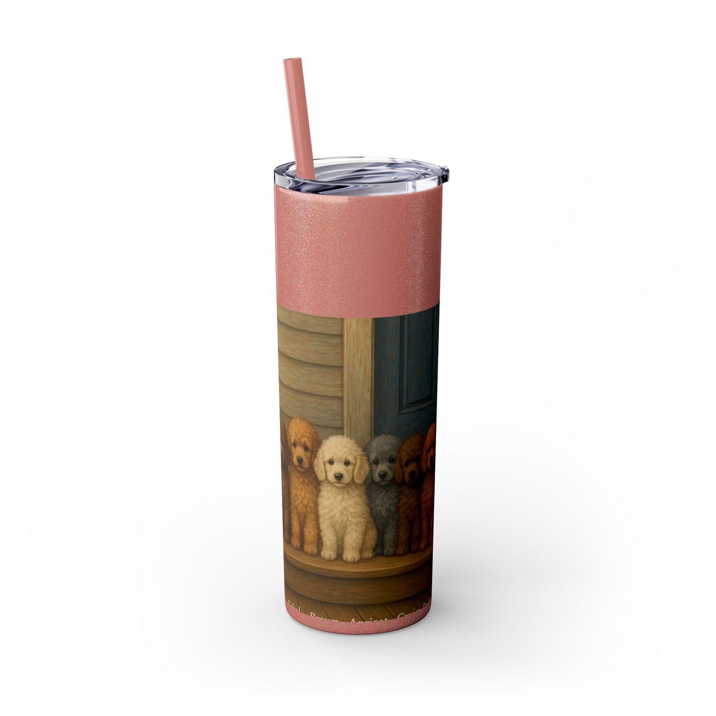 Poodle puppies Tumbler with Straw, 20oz
