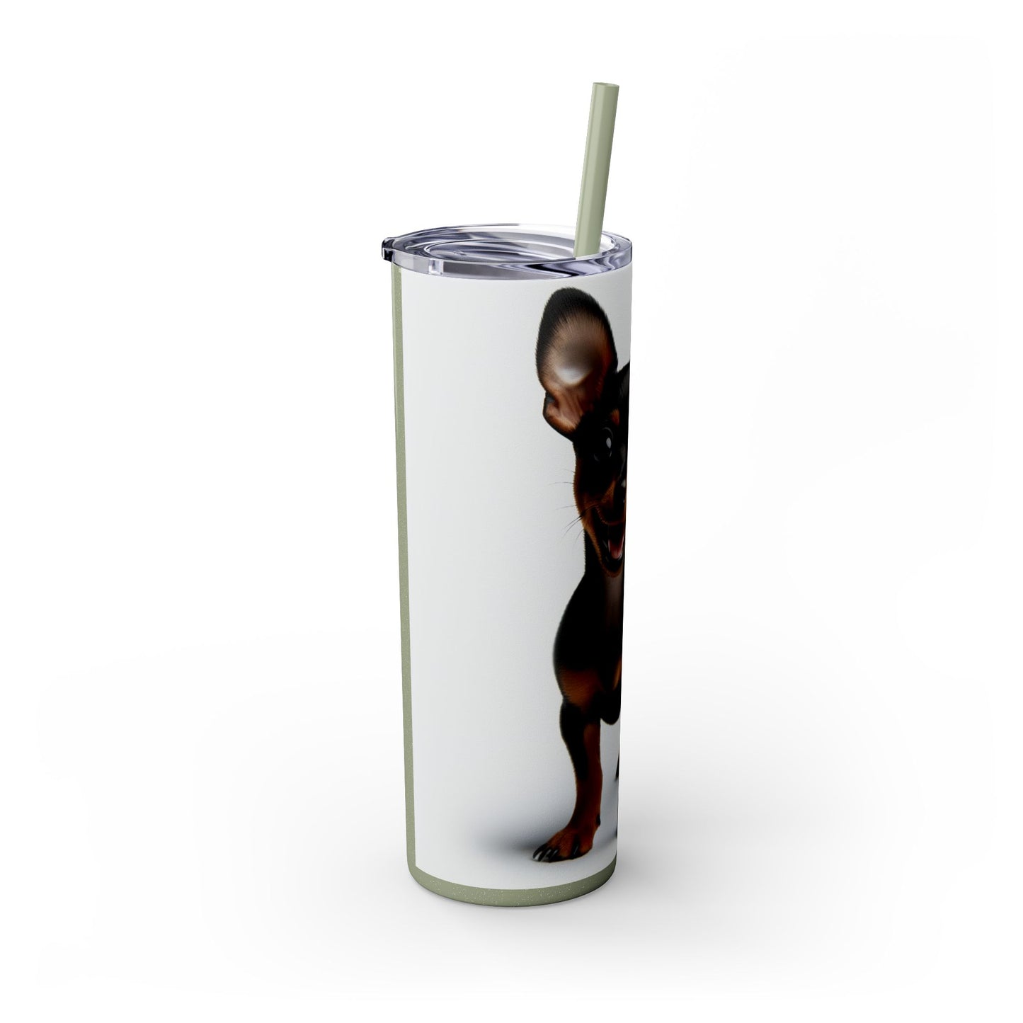 Miniature Pinscher Skinny Tumbler with Straw, 20oz