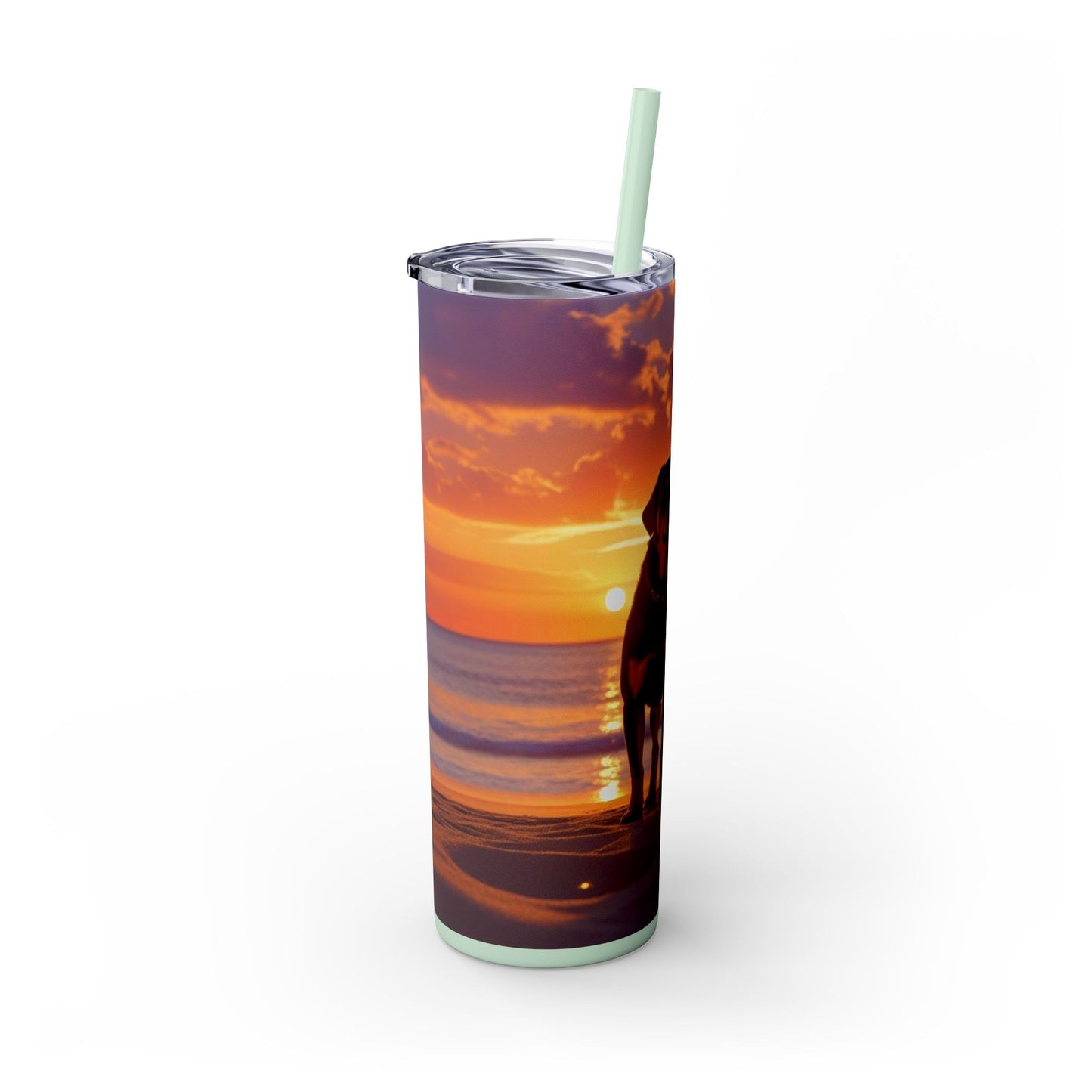 Rottweiler Love Skinny Tumbler with Straw, 20oz
