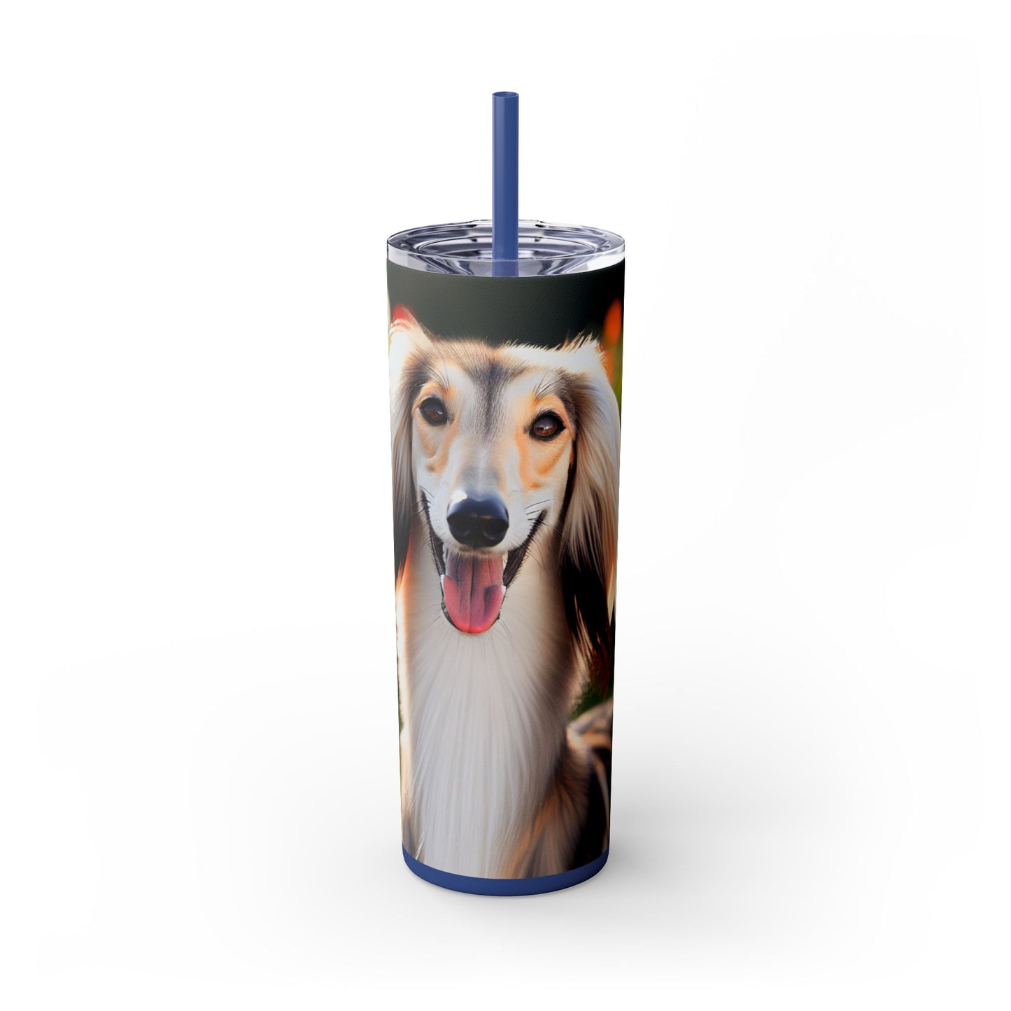 Saluki Skinny Tumbler with Straw, 20oz