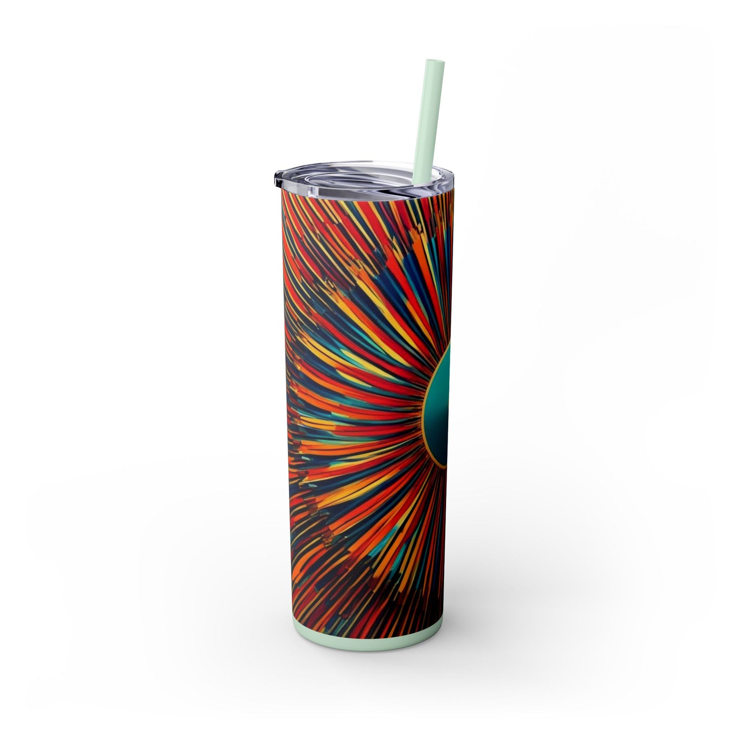 Optical Illusion Skinny Tumbler with Straw, 20oz