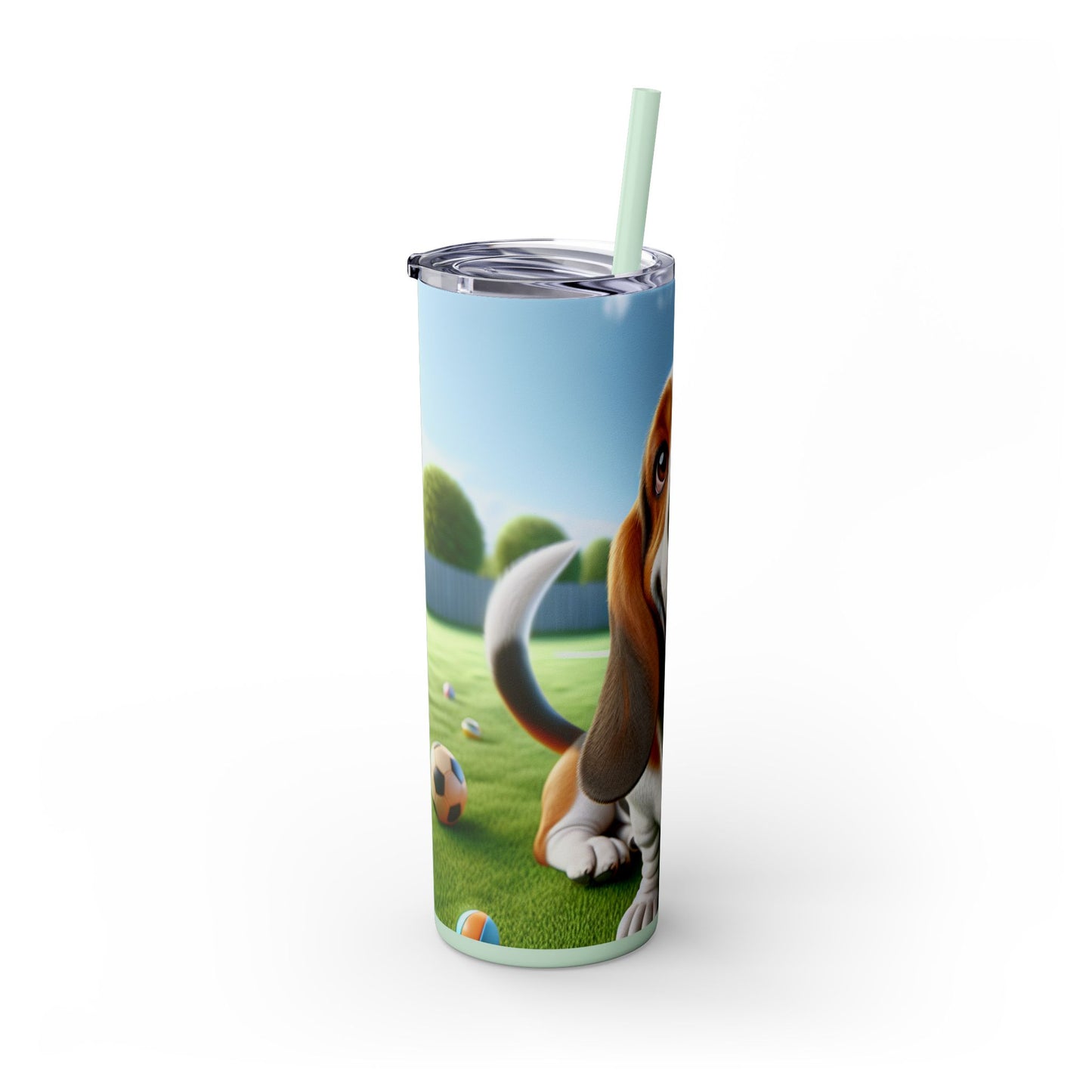 Basset Hound Tumbler with Straw, 20oz