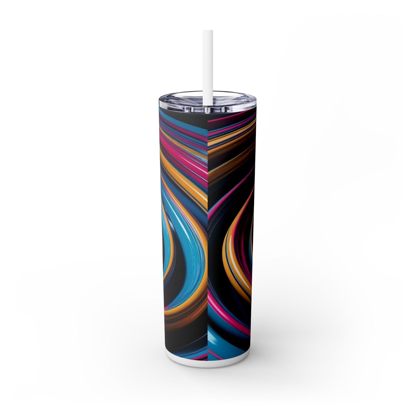 Optical Illusion Skinny Tumbler with Straw, 20oz