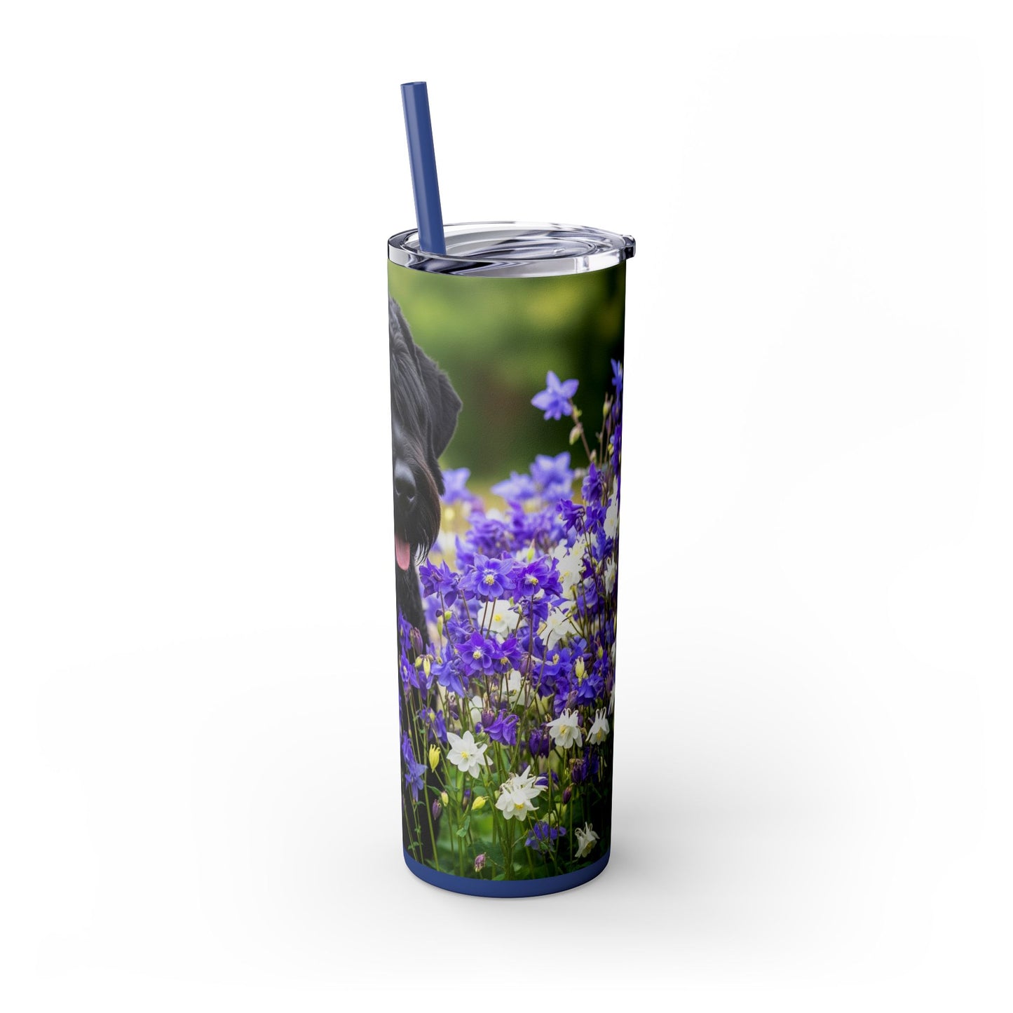 Black Russian Terrier Tumbler with Straw, 20oz