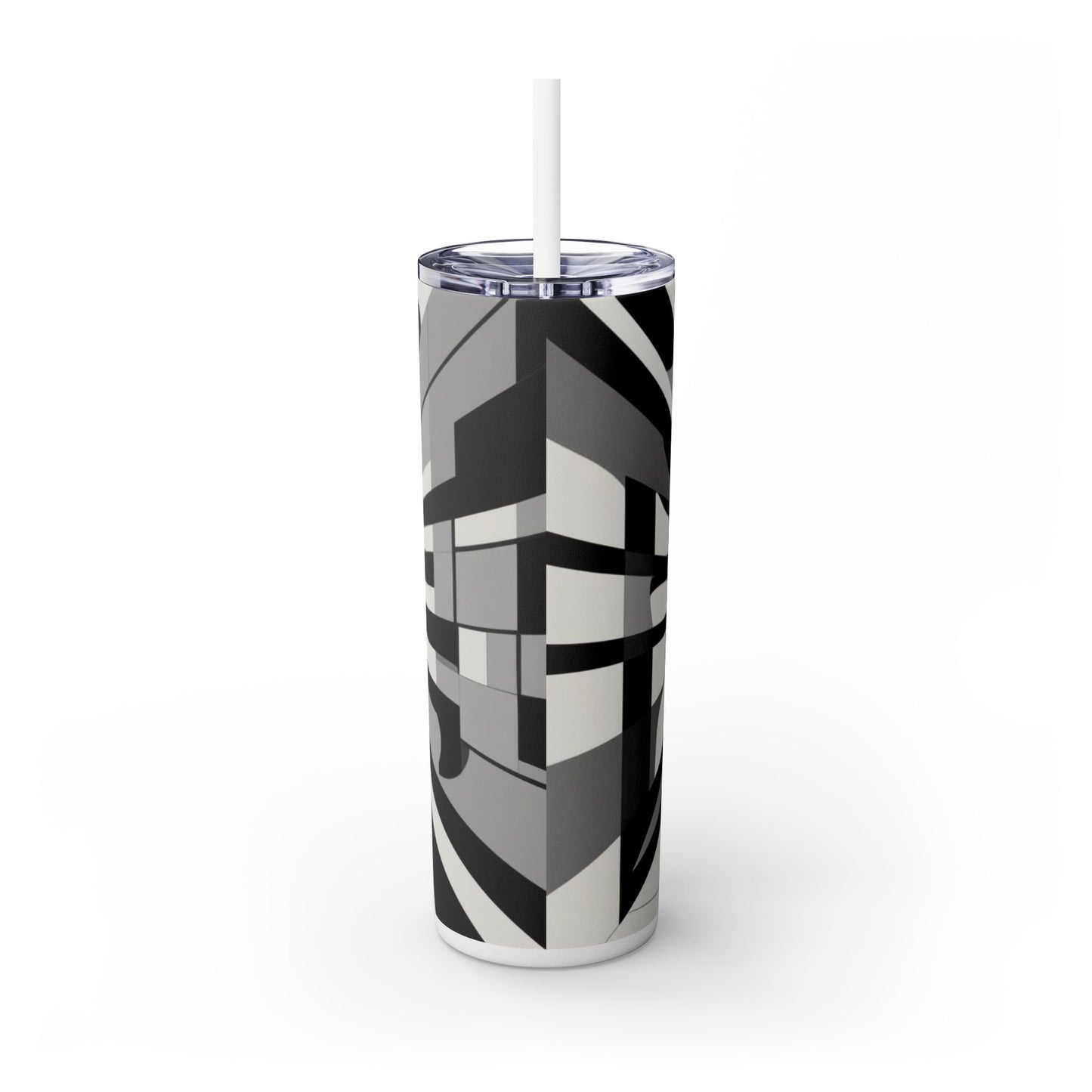 Optical Illusion Skinny Tumbler with Straw, 20oz